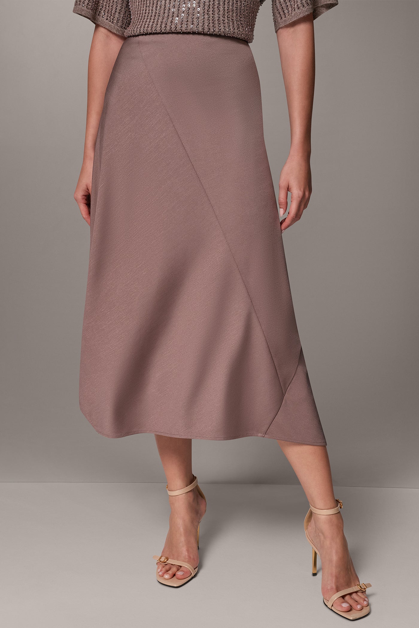 ANGLE HEM MIDI SKIRT VIEW 1