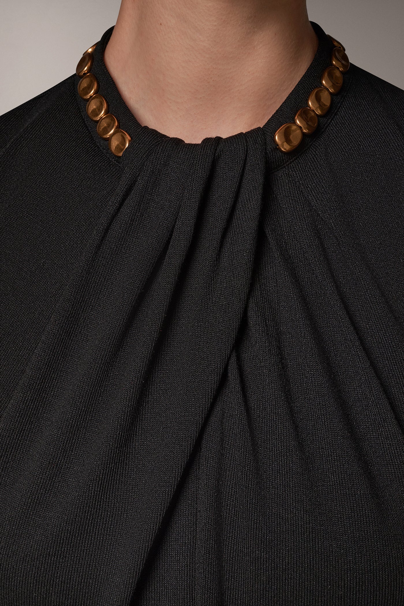 GOLD BEAD CROSS-FRONT BLOUSE VIEW 5