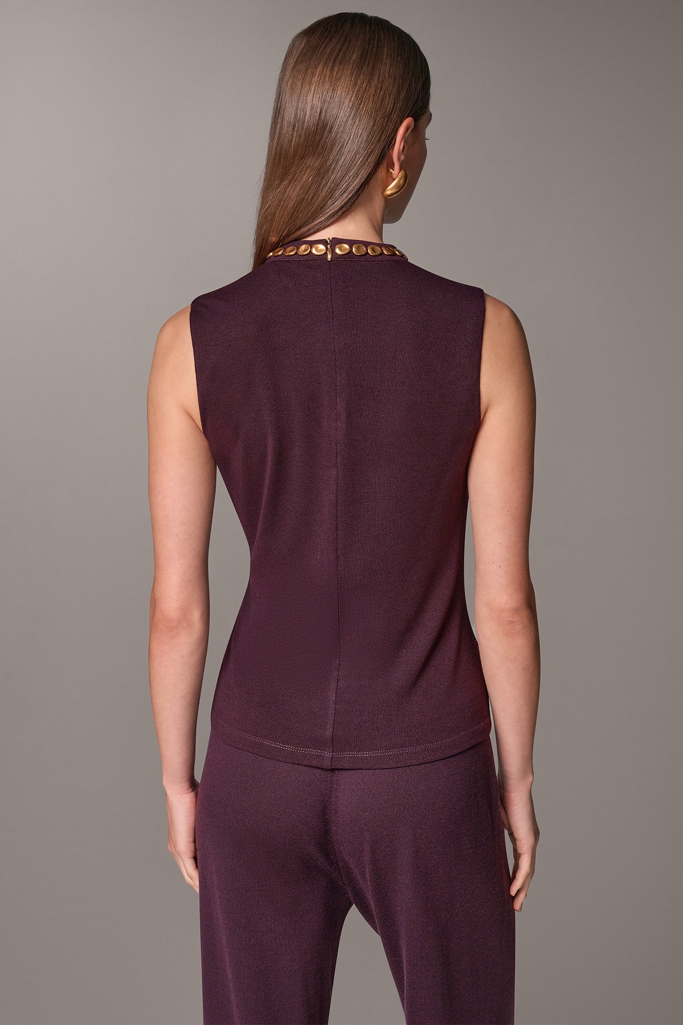GOLD BEAD CROSS-FRONT BLOUSE VIEW 3