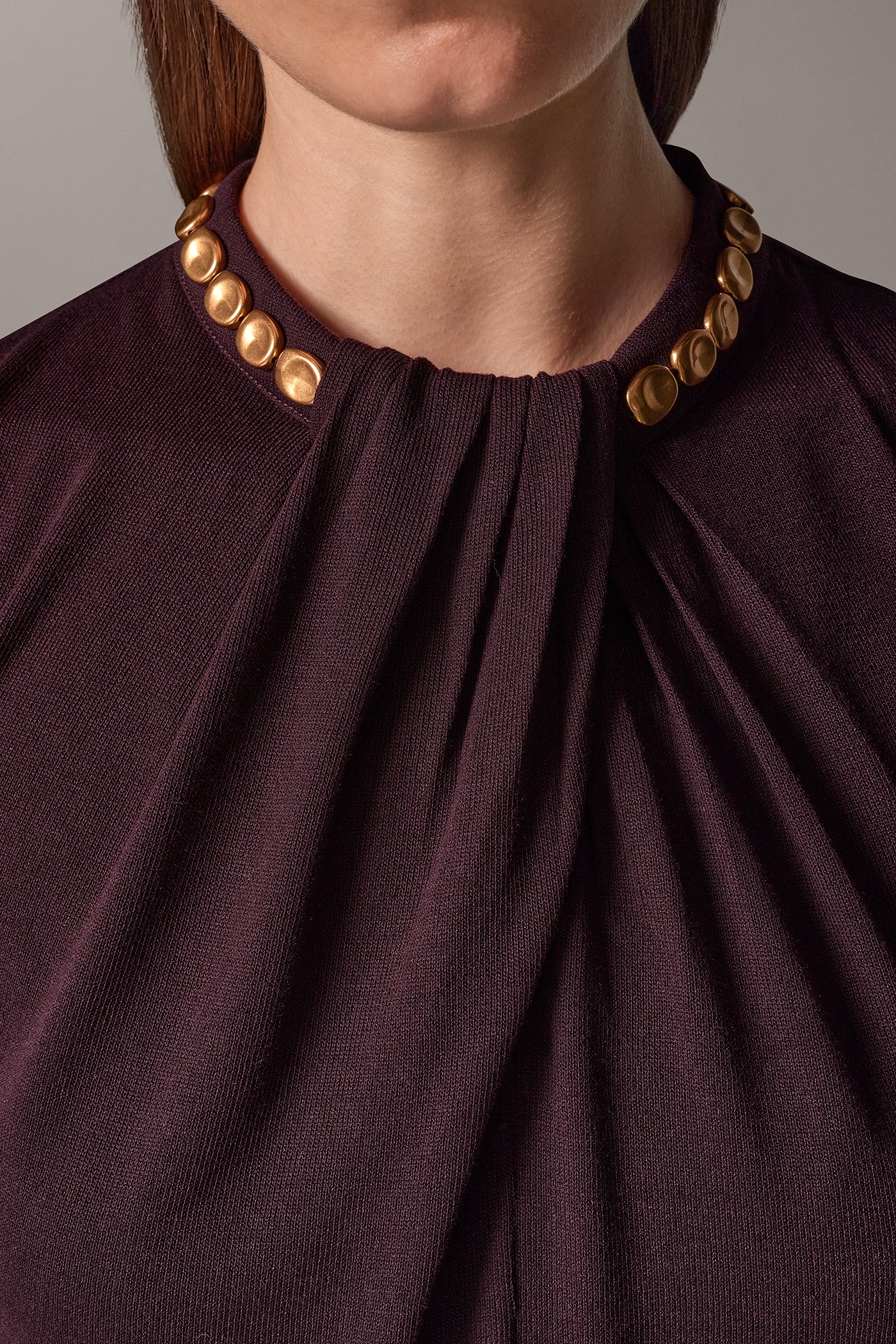 GOLD BEAD CROSS-FRONT BLOUSE VIEW 2