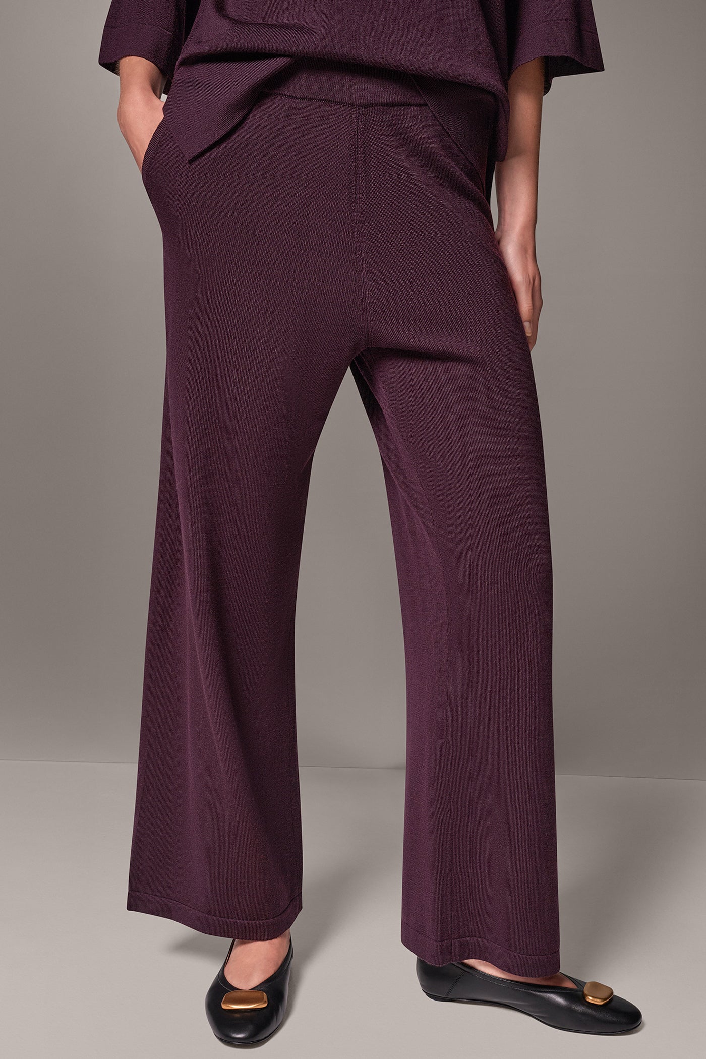 WOOL WIDE-LEG SWEATER PANT