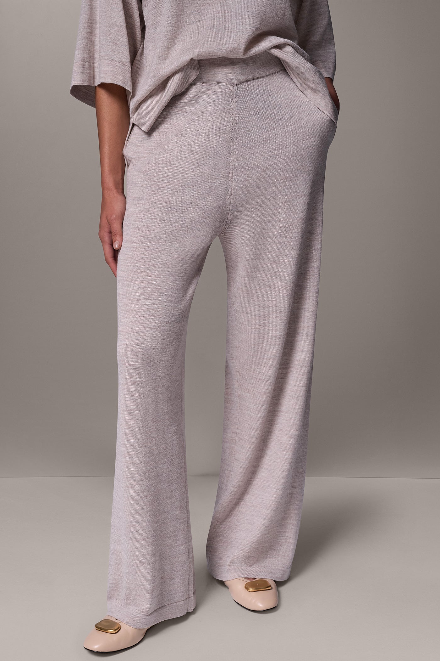WOOL WIDE-LEG SWEATER PANT