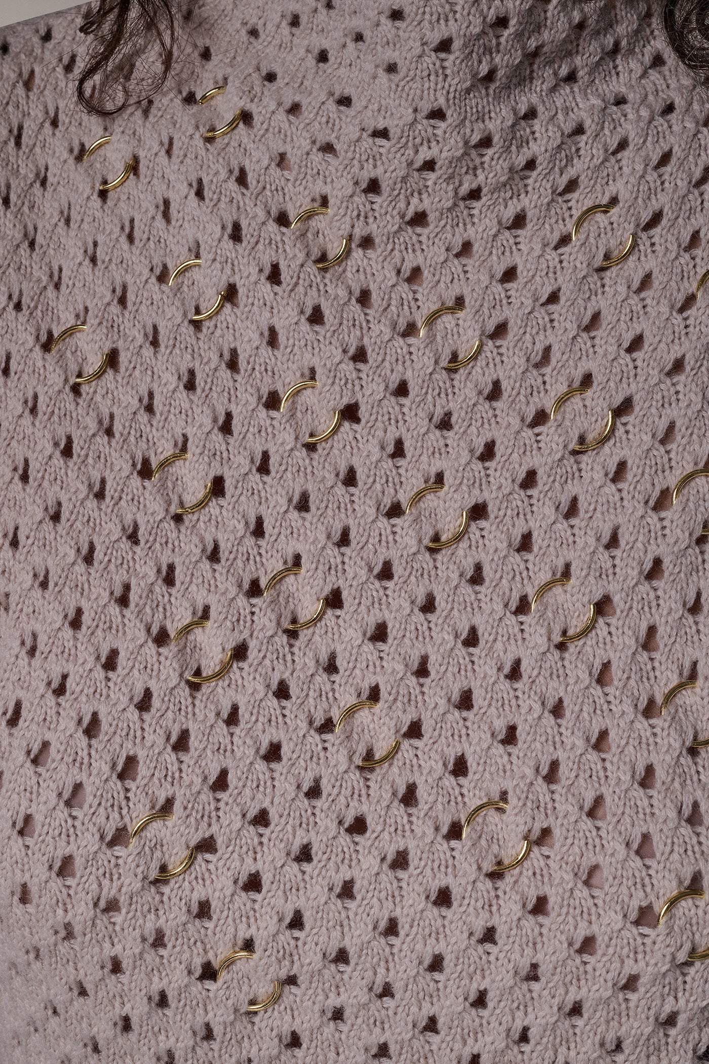 GOLD RING OPEN-STITCH SWEATER VIEW 5
