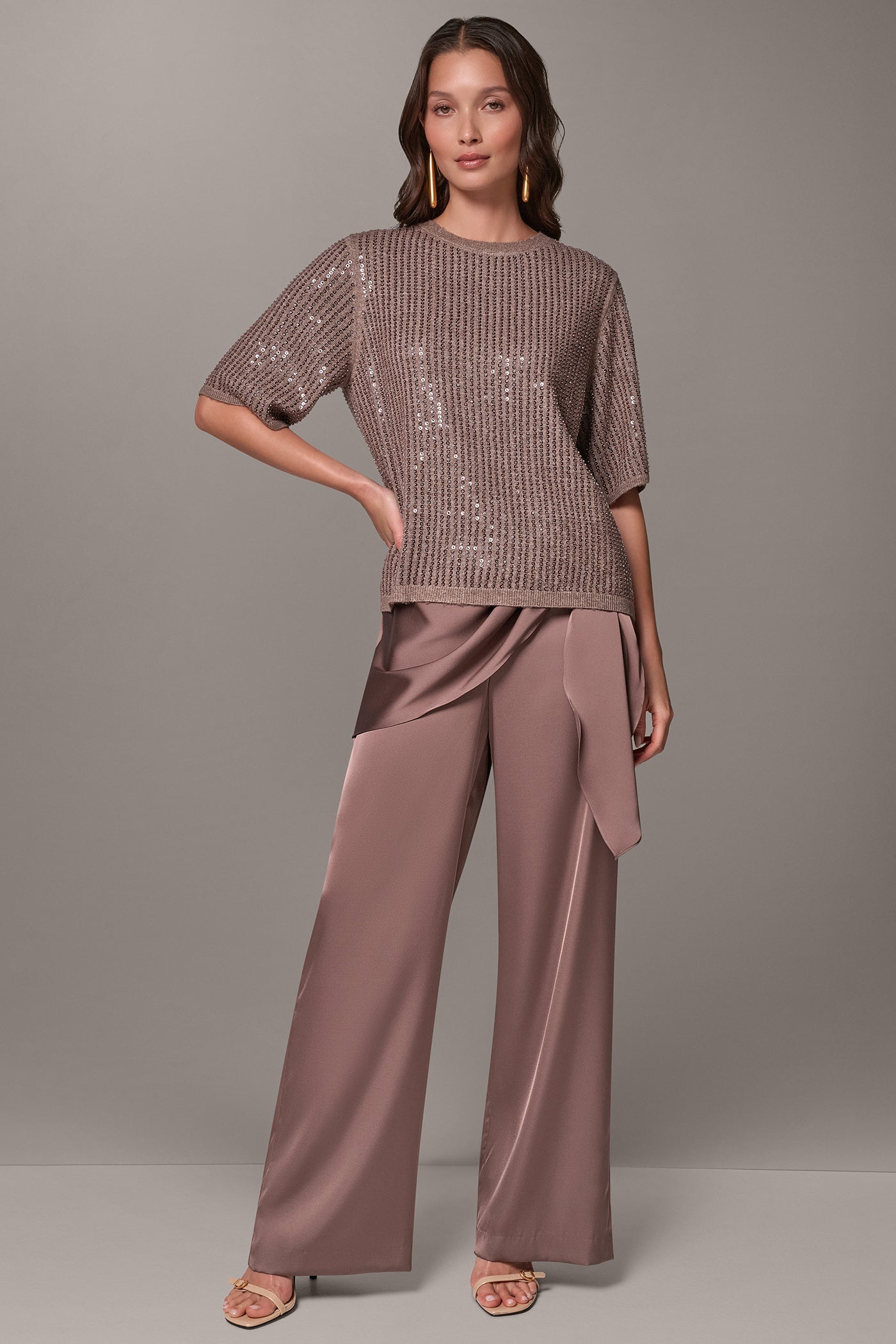 ELBOW SLEEVE SEQUIN SWEATER VIEW 8