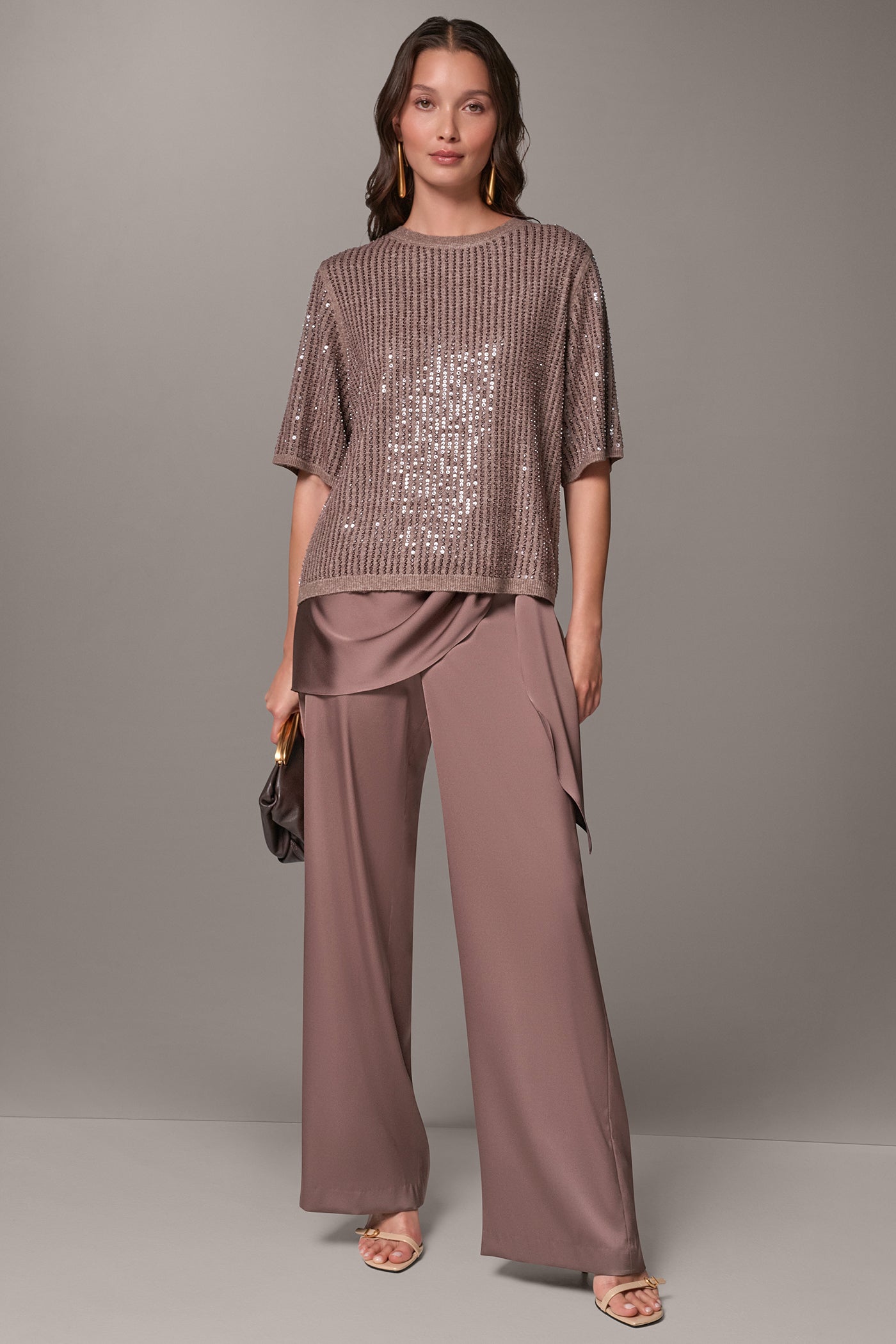 ELBOW SLEEVE SEQUIN SWEATER VIEW 7