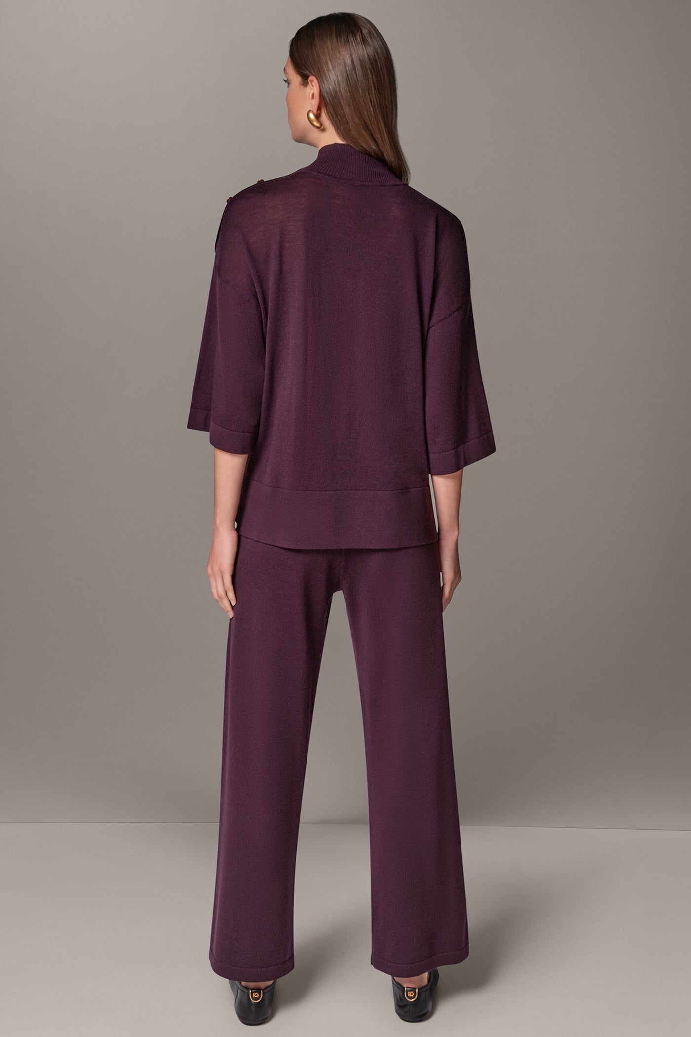 MERINO WOOL BUTTON SHOULDER TURTLENECK VIEW 7