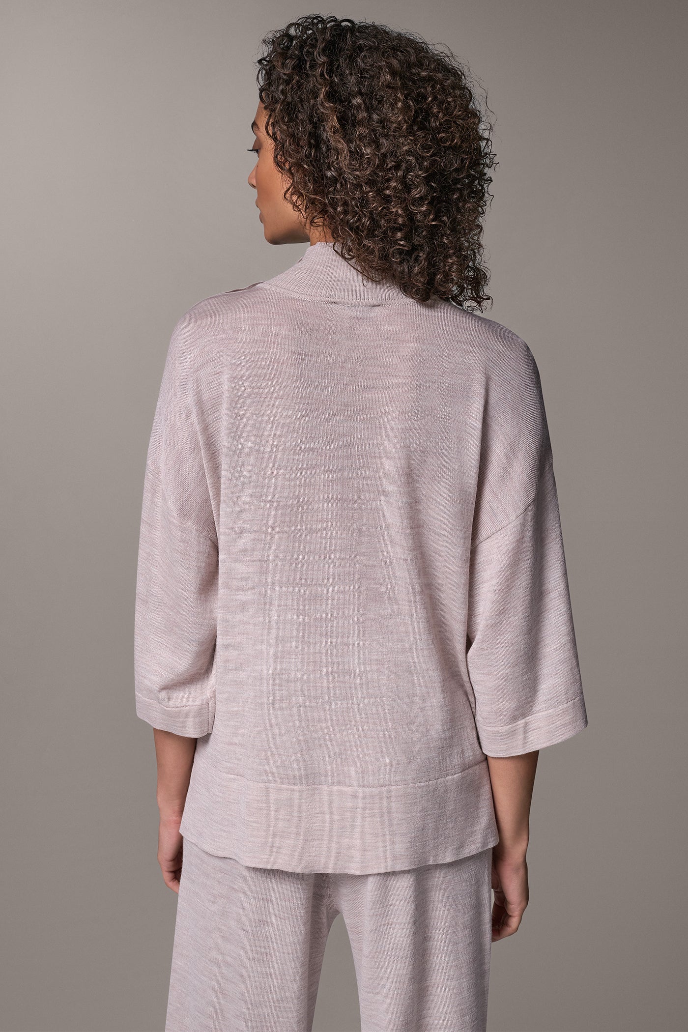 MERINO WOOL BUTTON SHOULDER TURTLENECK VIEW 3