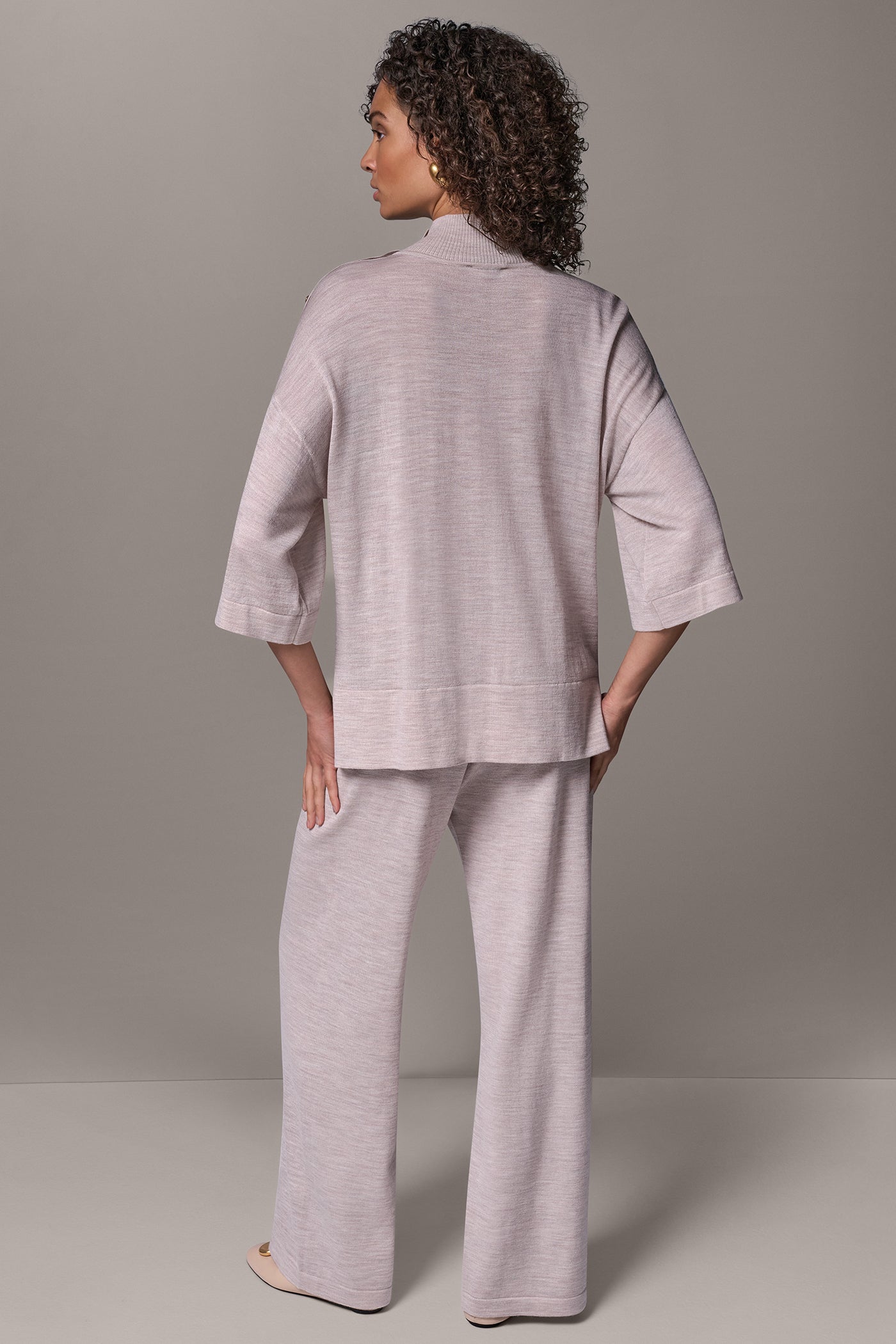 MERINO WOOL BUTTON SHOULDER TURTLENECK VIEW 7