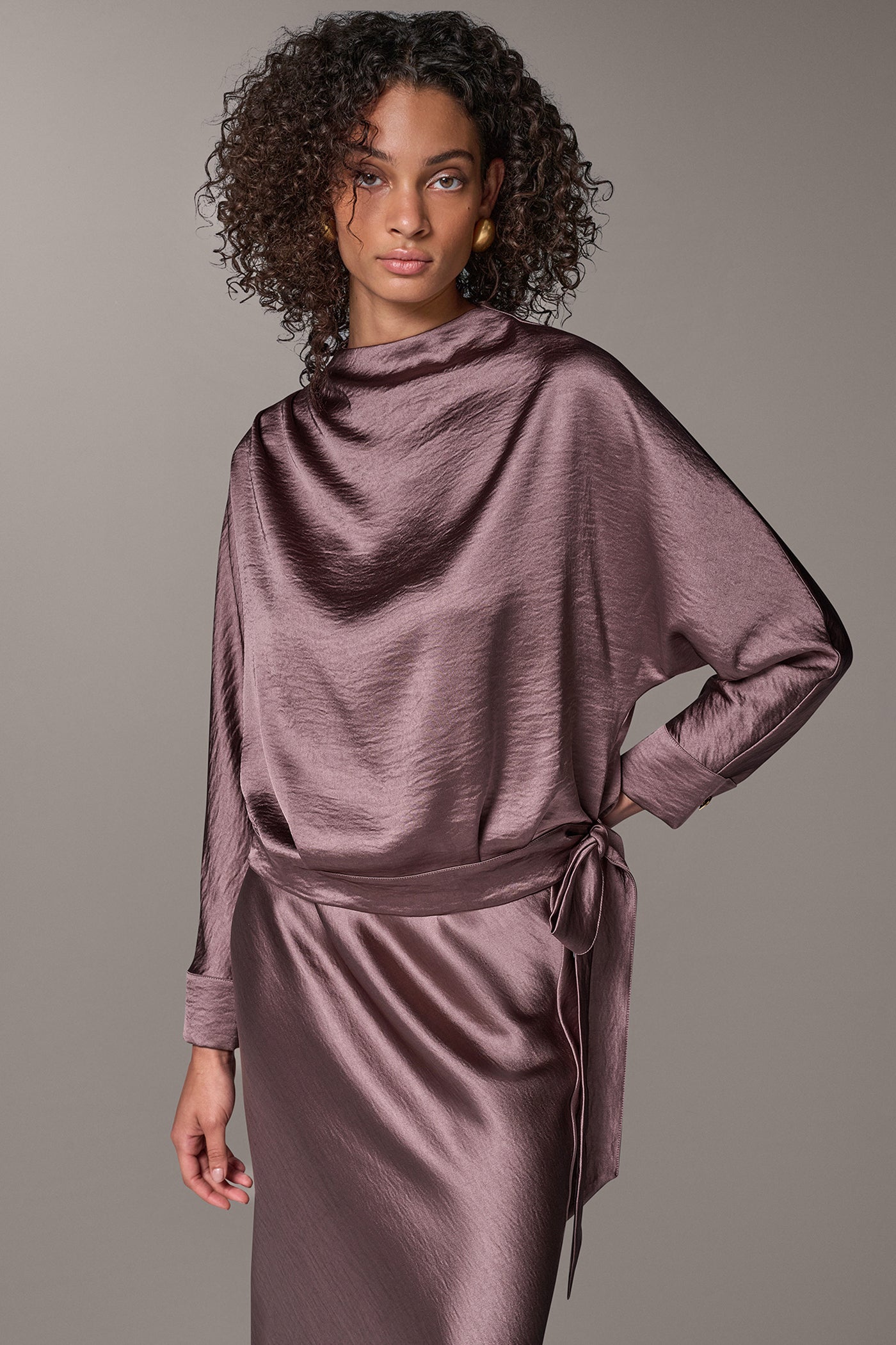 SATIN DRAPE TOP VIEW 1