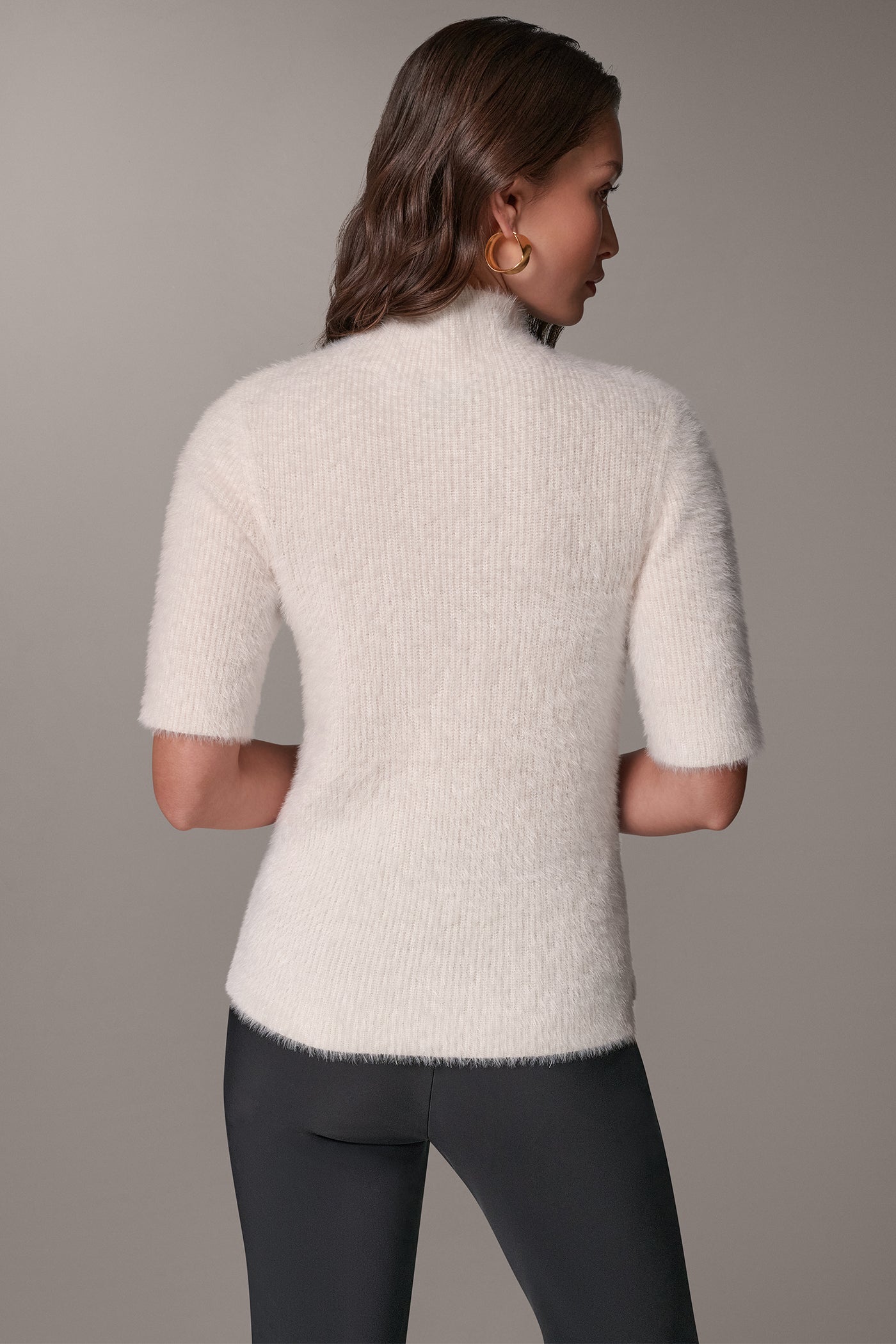 ELBOW SLEEVE MOCK NECK SWEATER VIEW 3