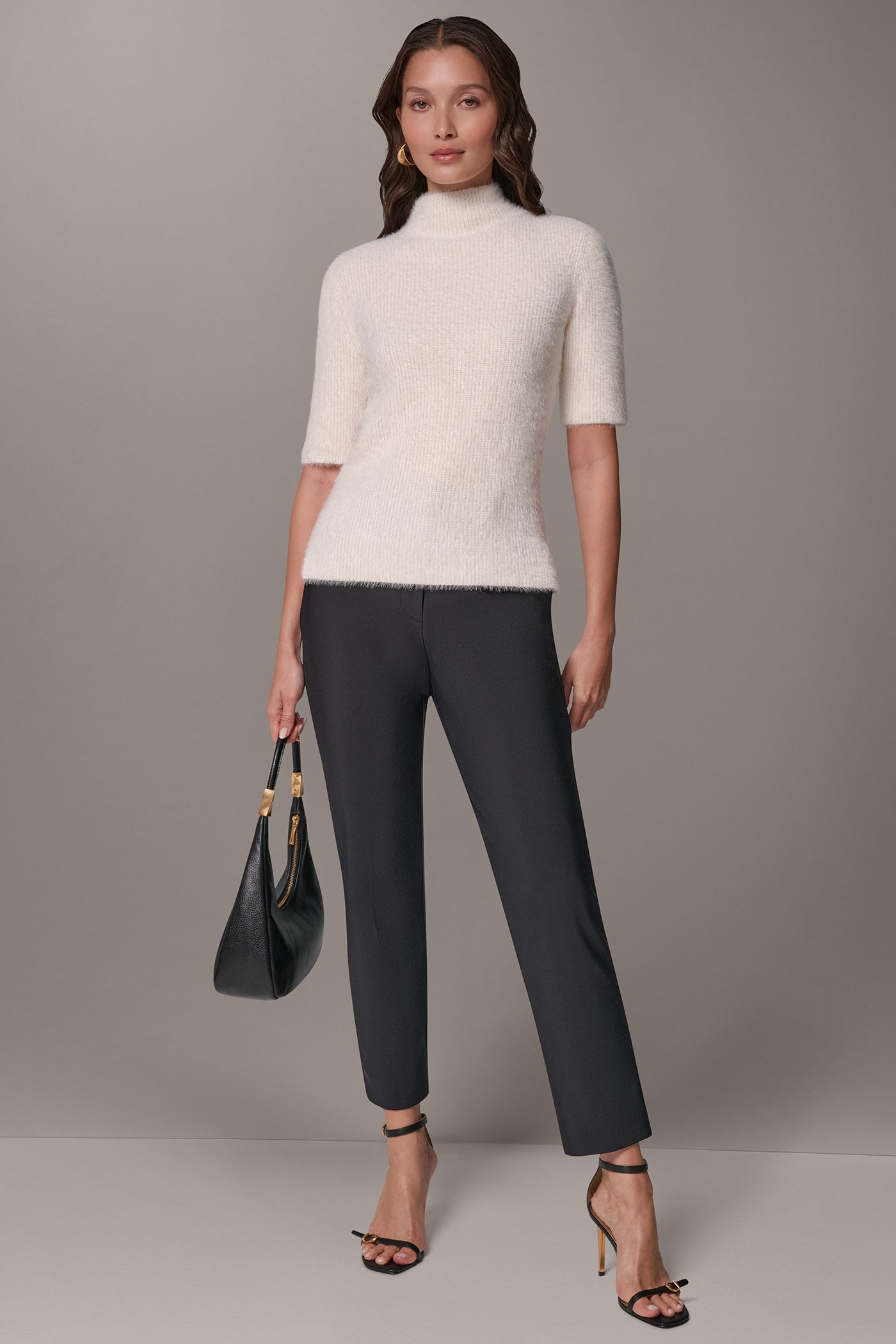 ELBOW SLEEVE MOCK NECK SWEATER VIEW 6