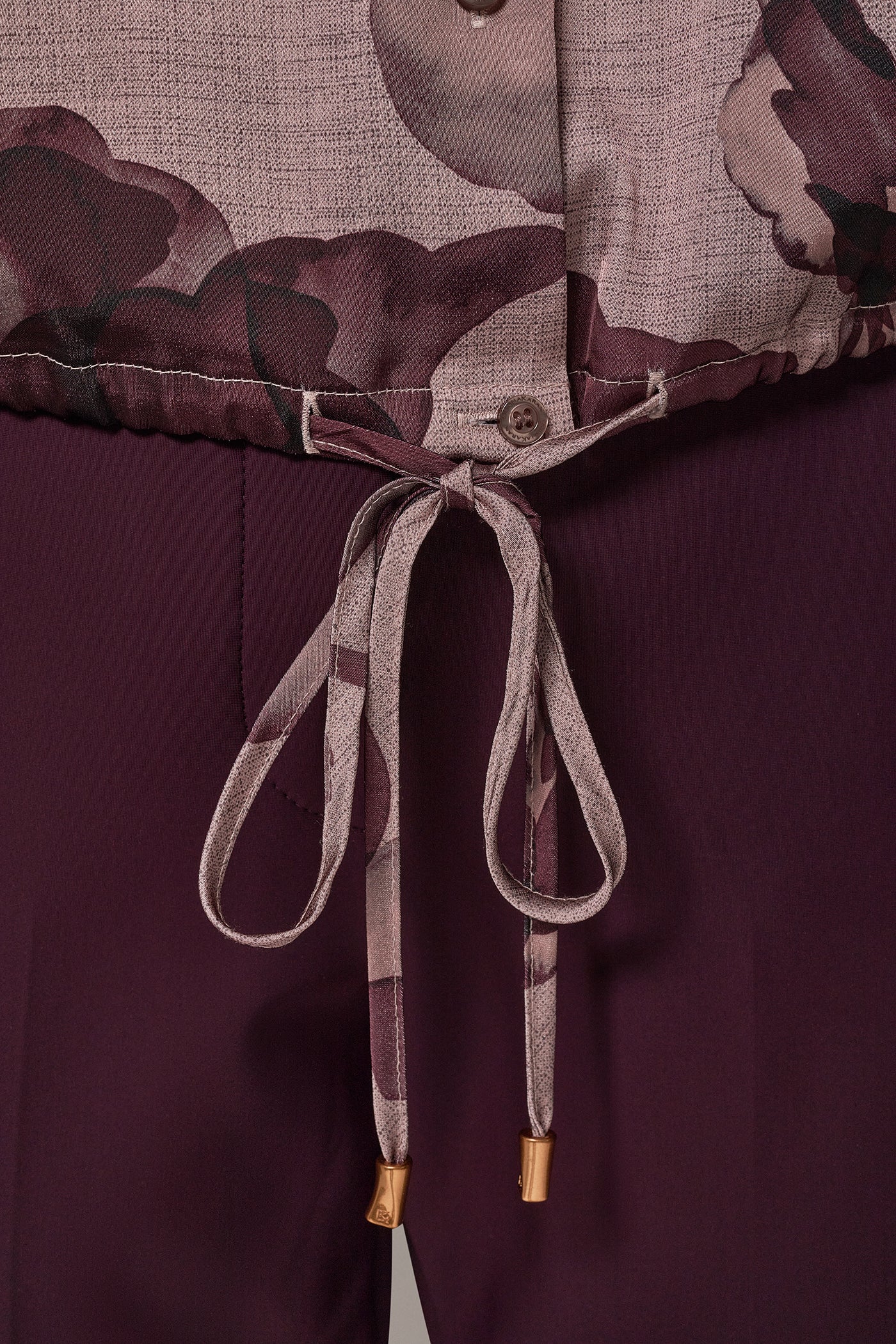 SATIN FLORAL DRAWSTRING HEM BLOUSE VIEW 5 | New clothing