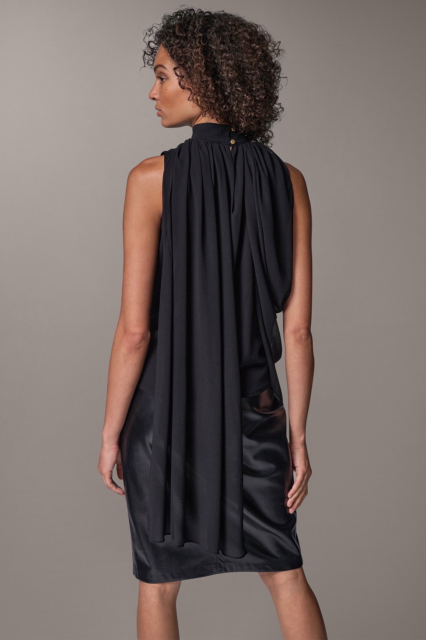 CHIFFON DRAPE SCARF TOP VIEW 3