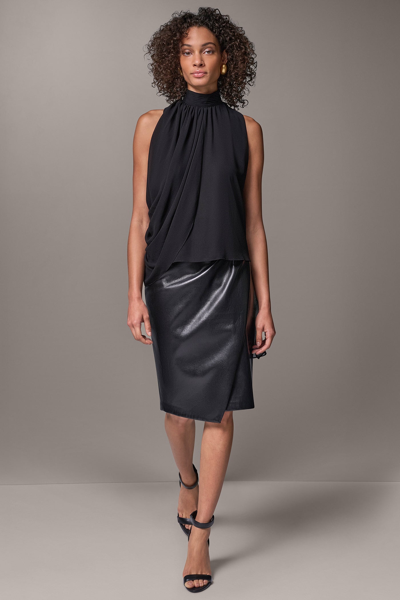 CHIFFON DRAPE SCARF TOP VIEW 10