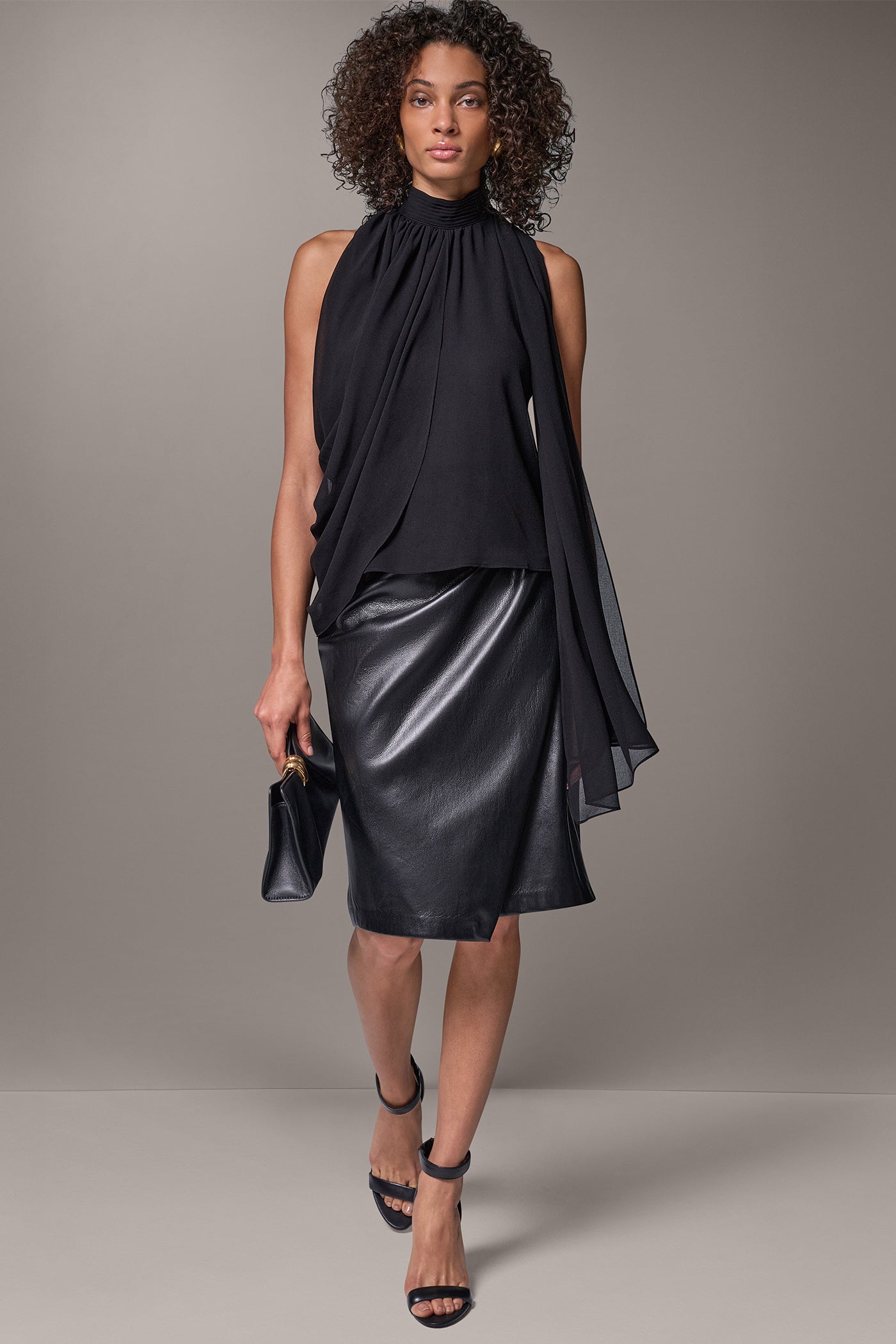 CHIFFON DRAPE SCARF TOP VIEW 11