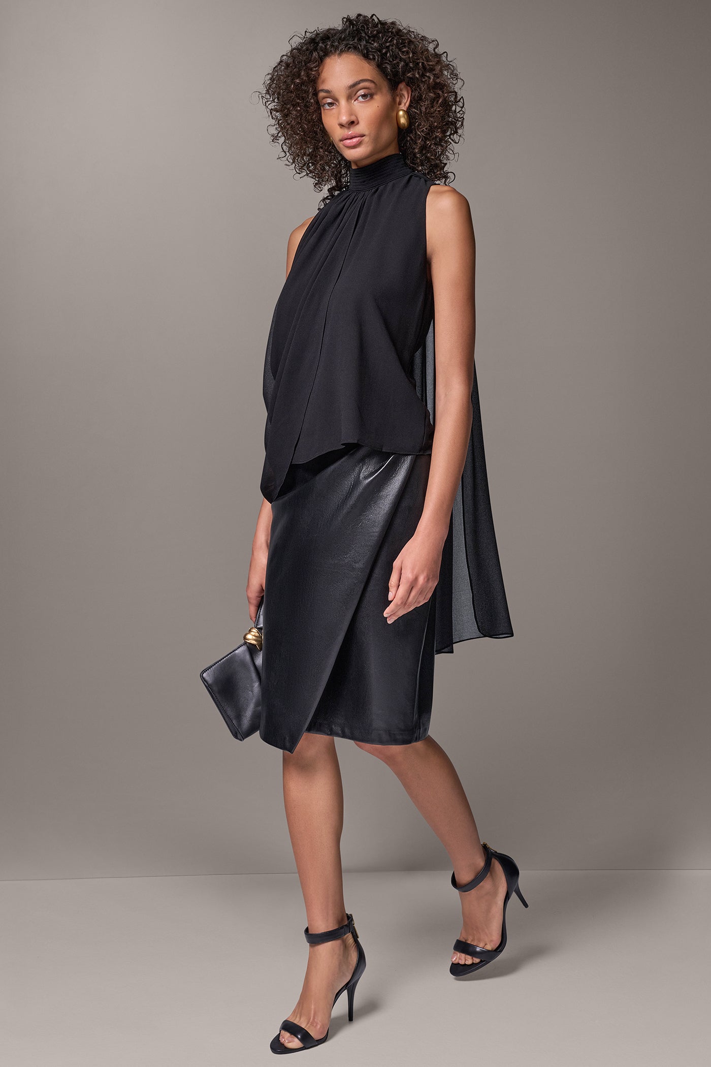 CHIFFON DRAPE SCARF TOP VIEW 8