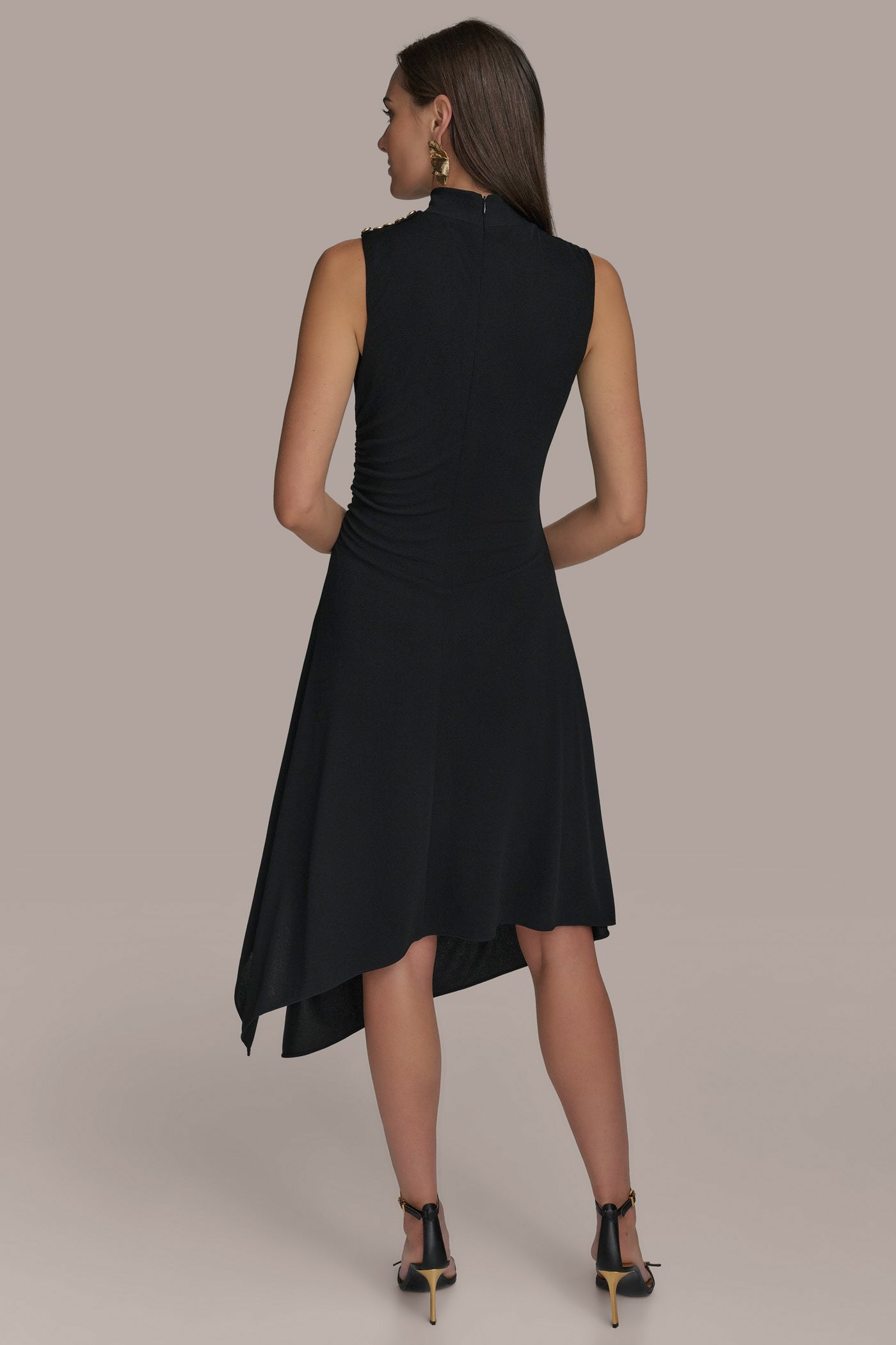 SLEEVELESS WITH RUFFLE & SHOULDER | View 2 | Black Dresses