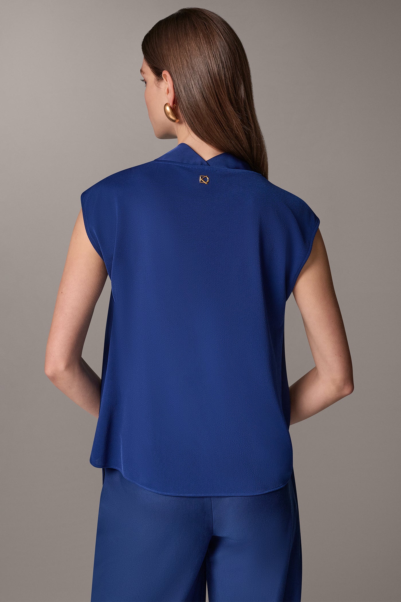 MIX MEDIA COWL NECK BLOUSE VIEW 2
