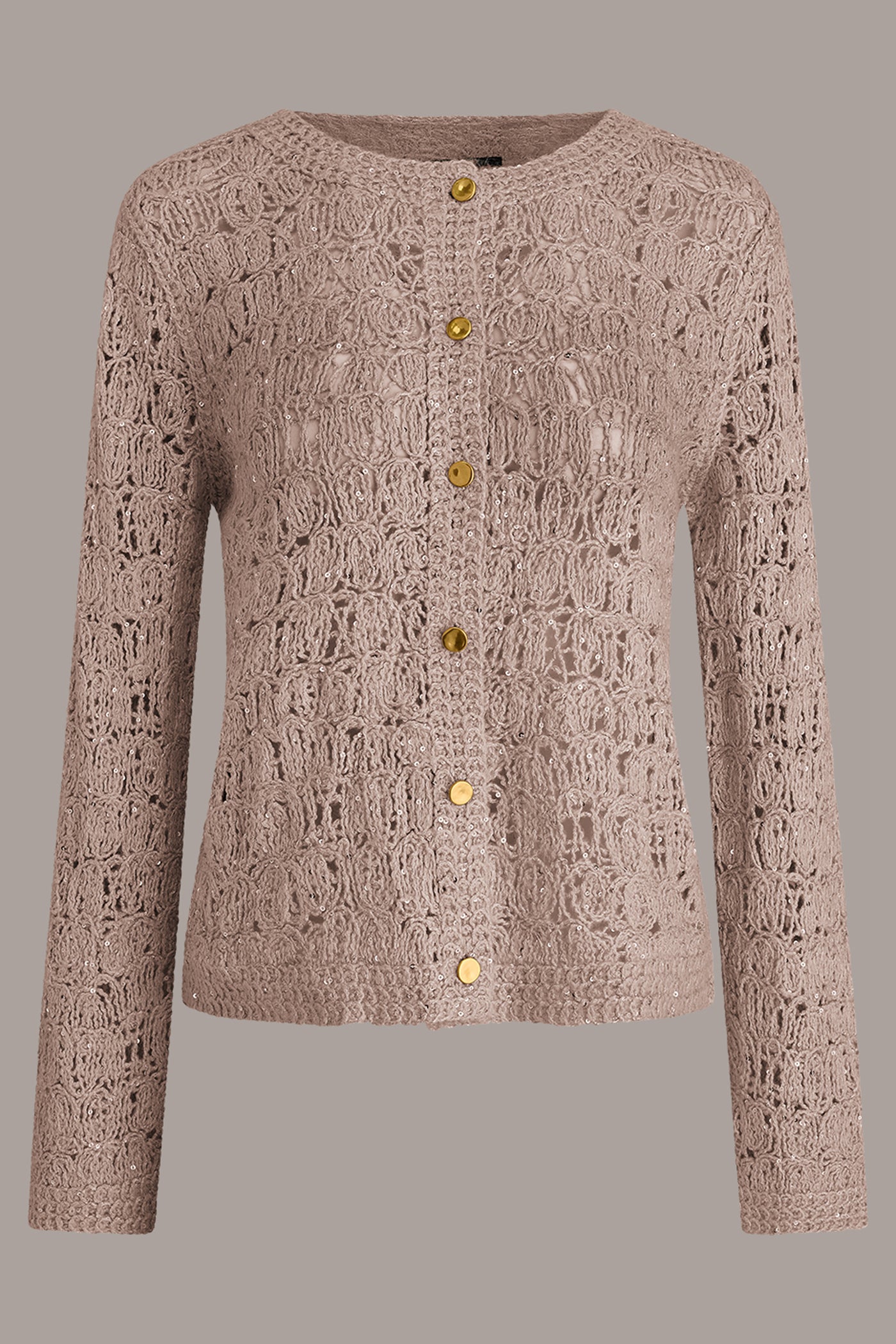 SEQUIN CREW NECK CARDIGAN VIEW 8 | Clothing