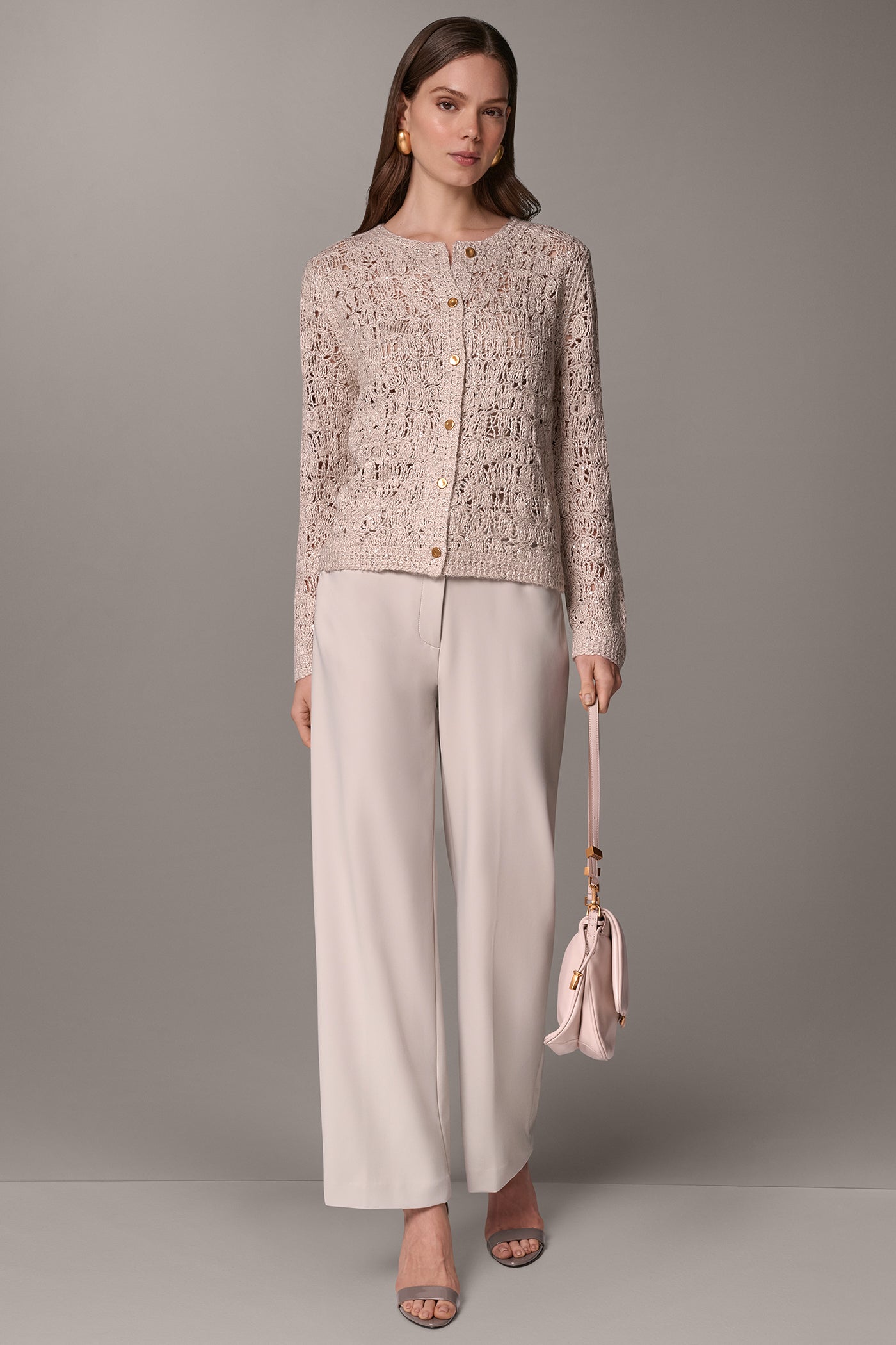 SEQUIN CREW NECK CARDIGAN VIEW 7
