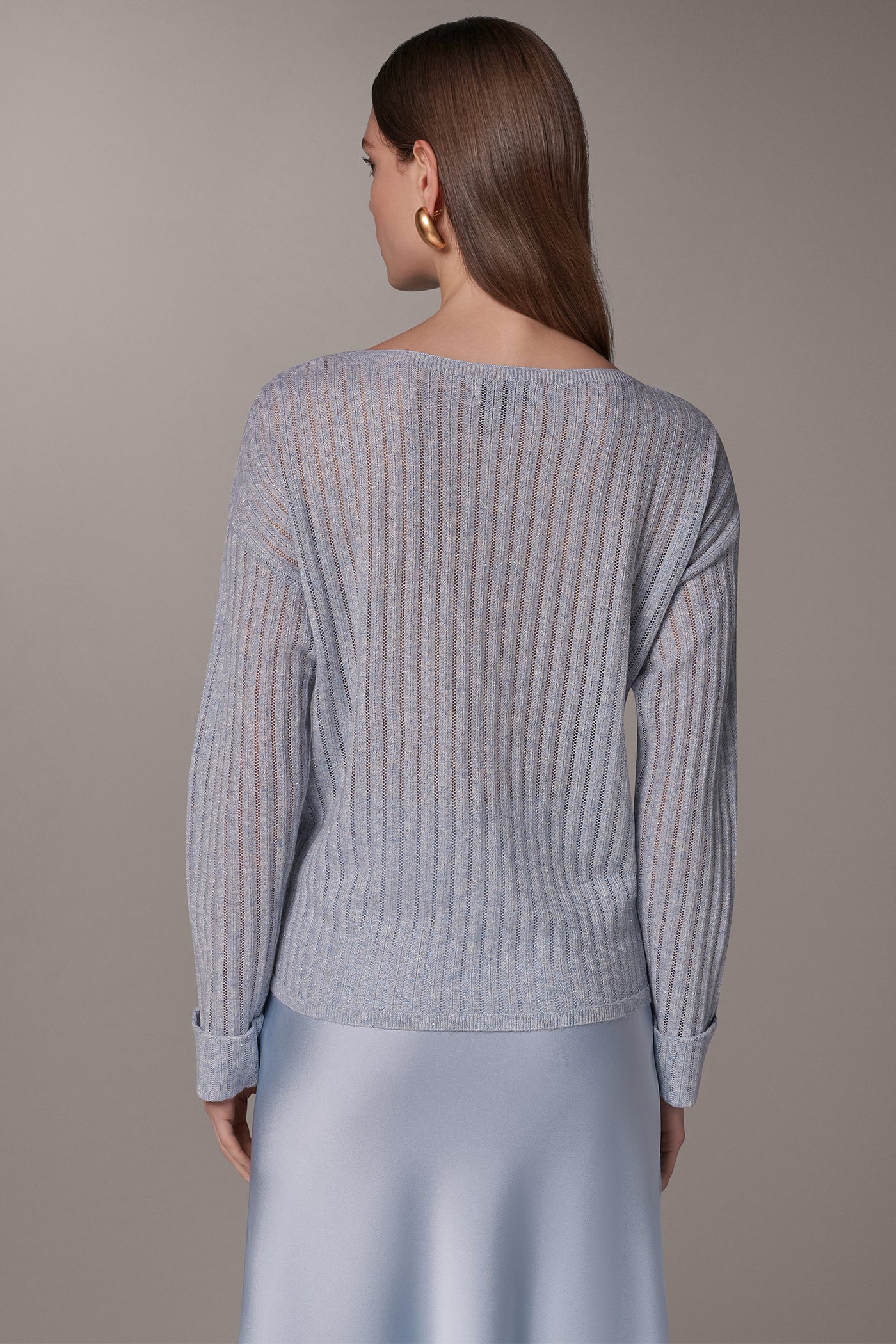 METALLIC BOAT-NECK SWEATER VIEW 3