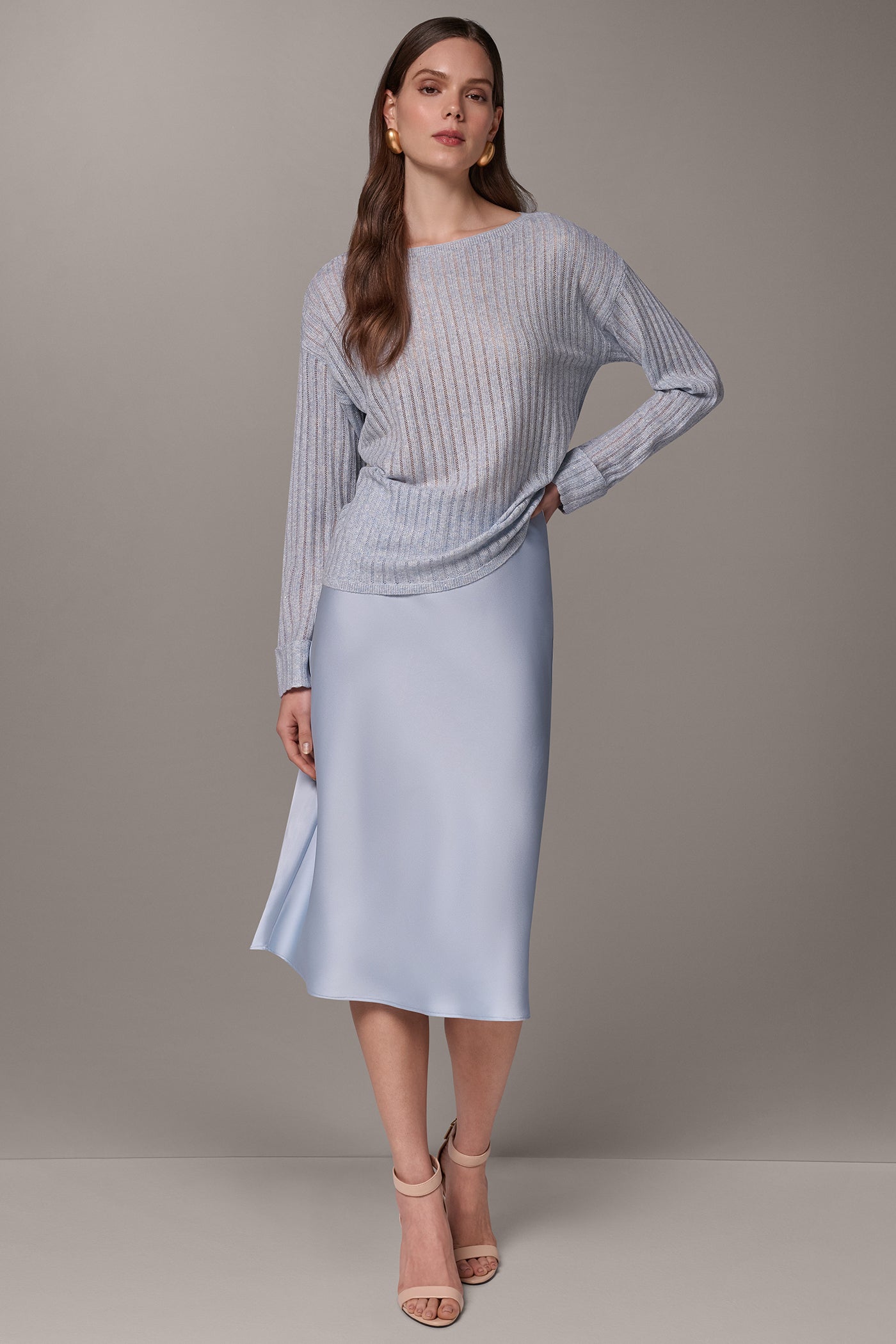 METALLIC BOAT-NECK SWEATER VIEW 7