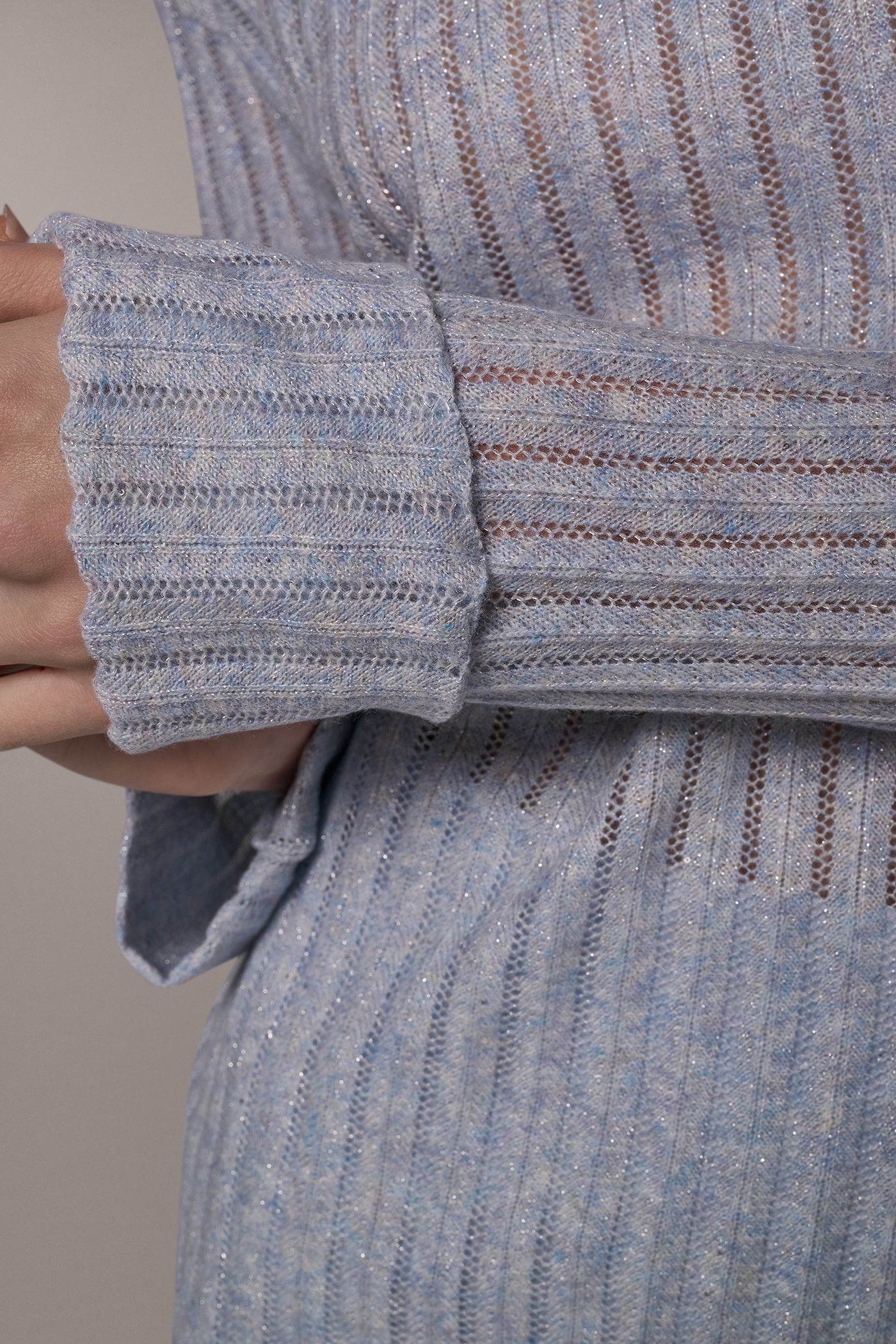 METALLIC BOAT-NECK SWEATER VIEW 5