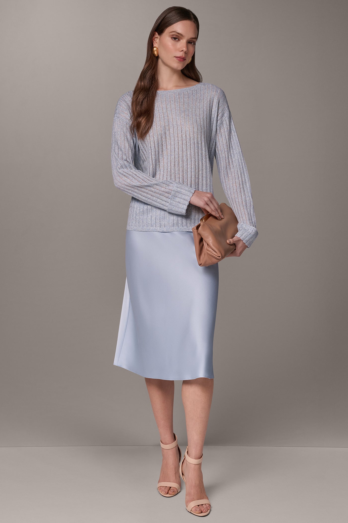 METALLIC BOAT-NECK SWEATER VIEW 6