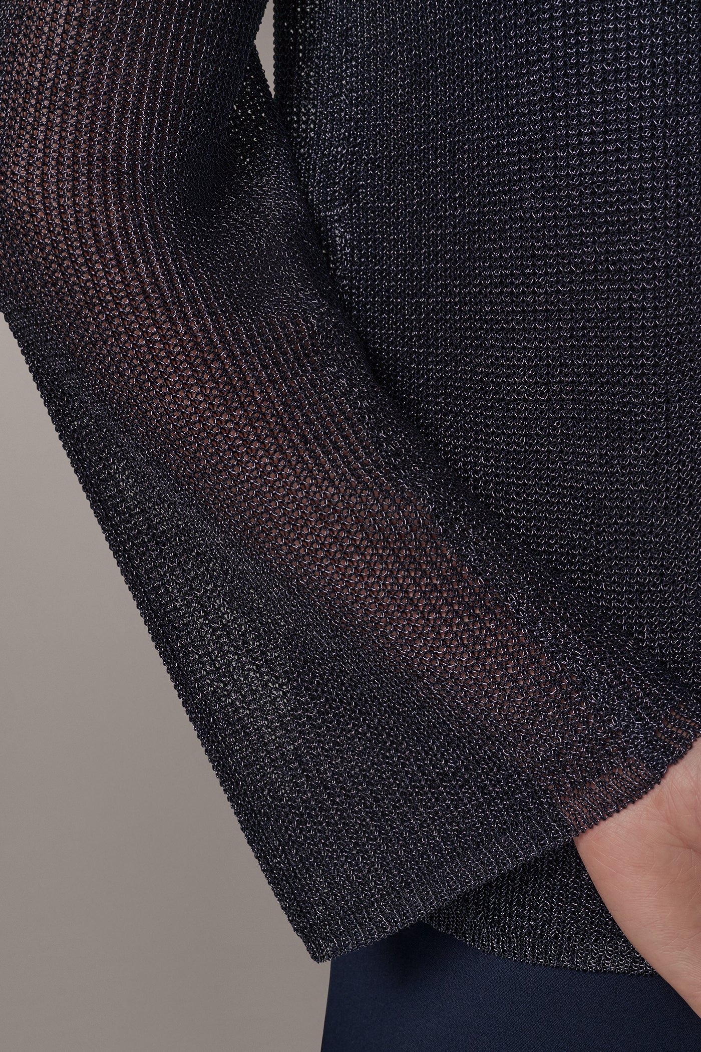 METALLIC SHAKER-STITCH CARDIGAN VIEW 5