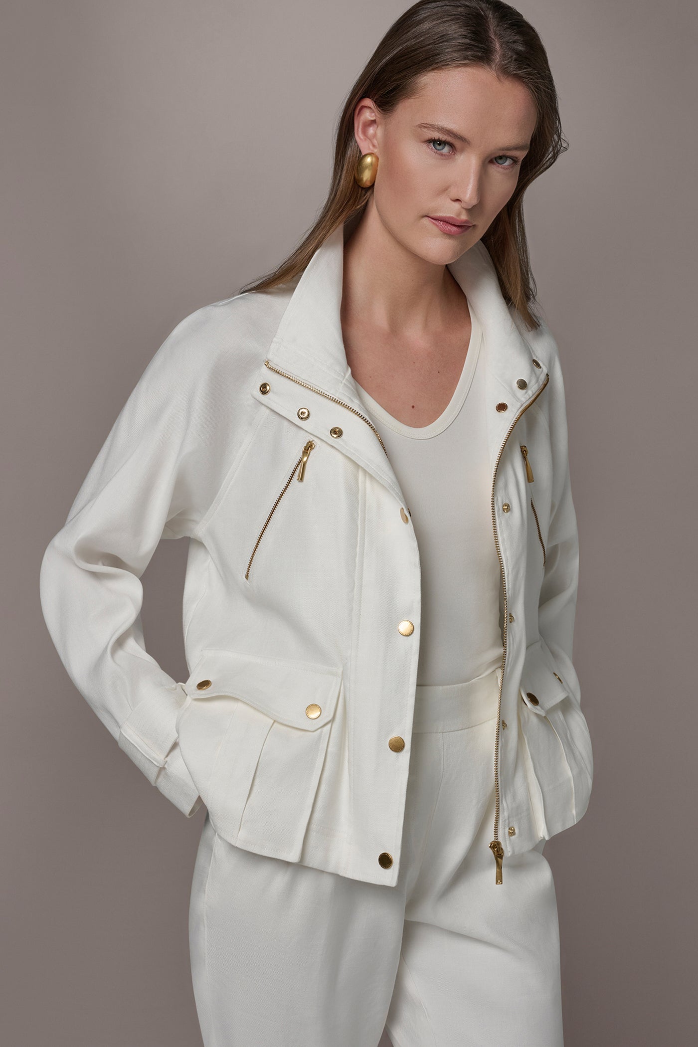 LINEN-BLEND UTILITY JACKET | View 1 | New clothing