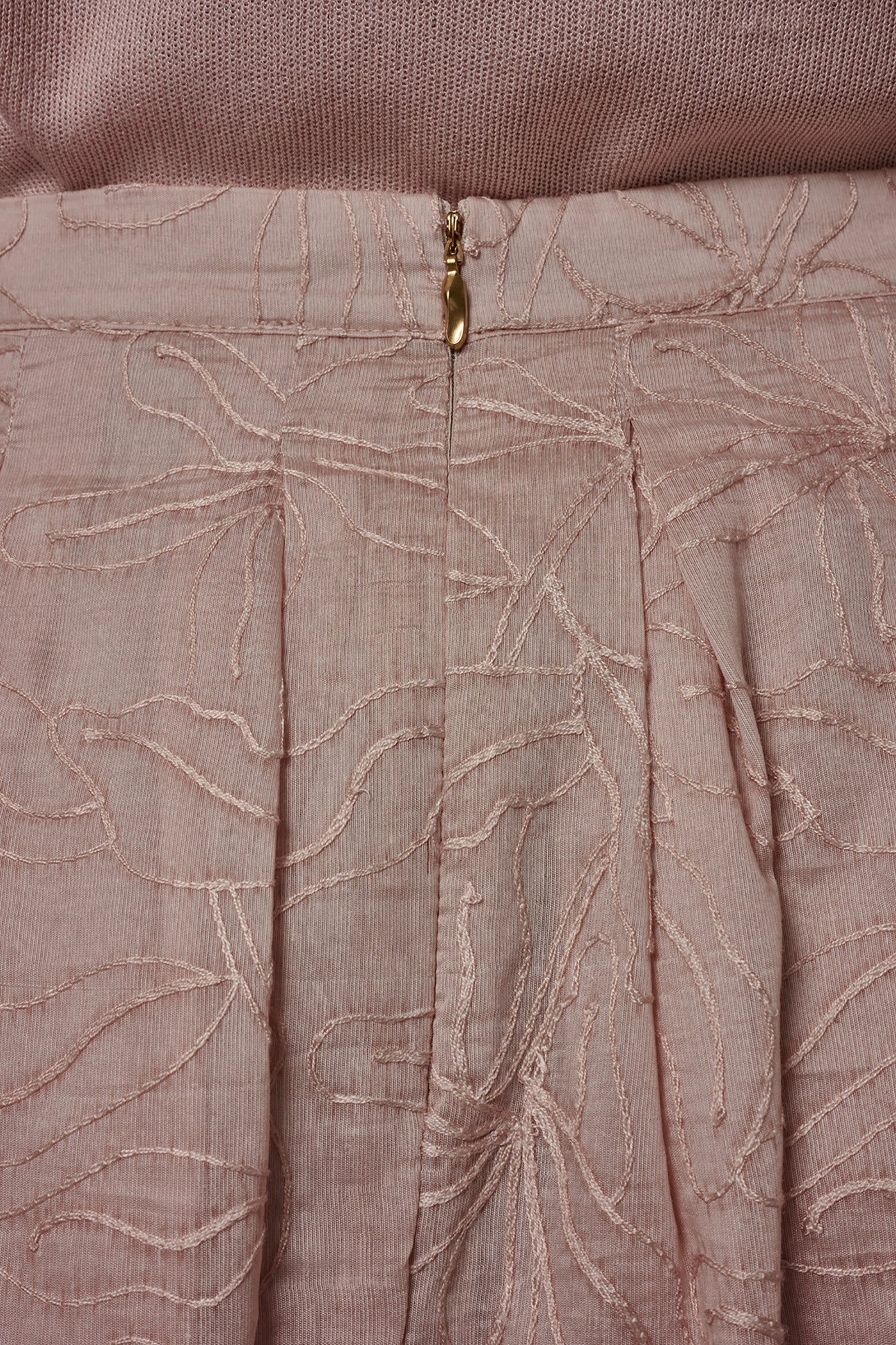 FLORAL EMBROIDERED PLEATED A-LINE SKIRT VIEW 5 | Skirts