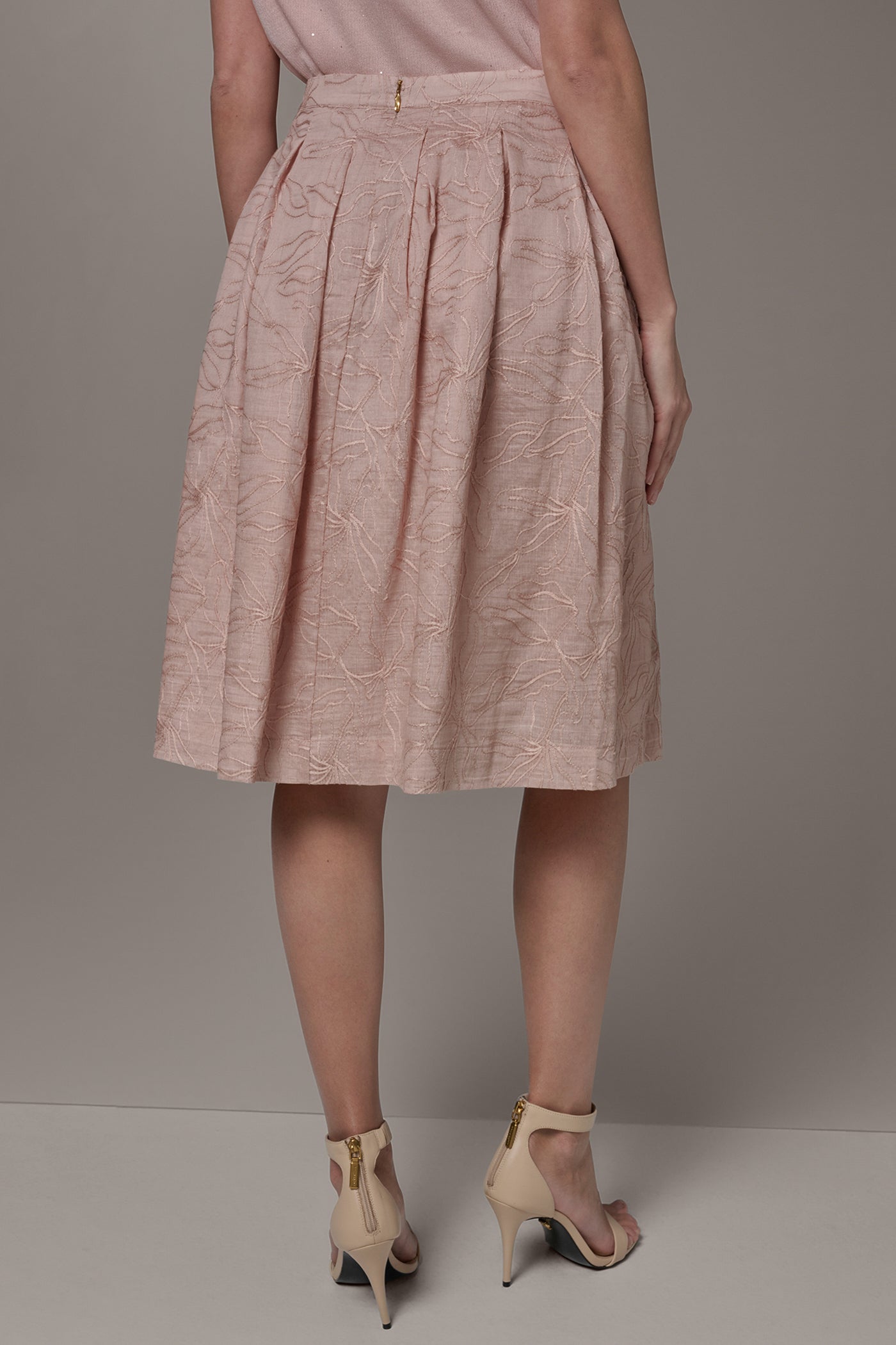 FLORAL EMBROIDERED PLEATED A-LINE SKIRT | View 2 | Skirts