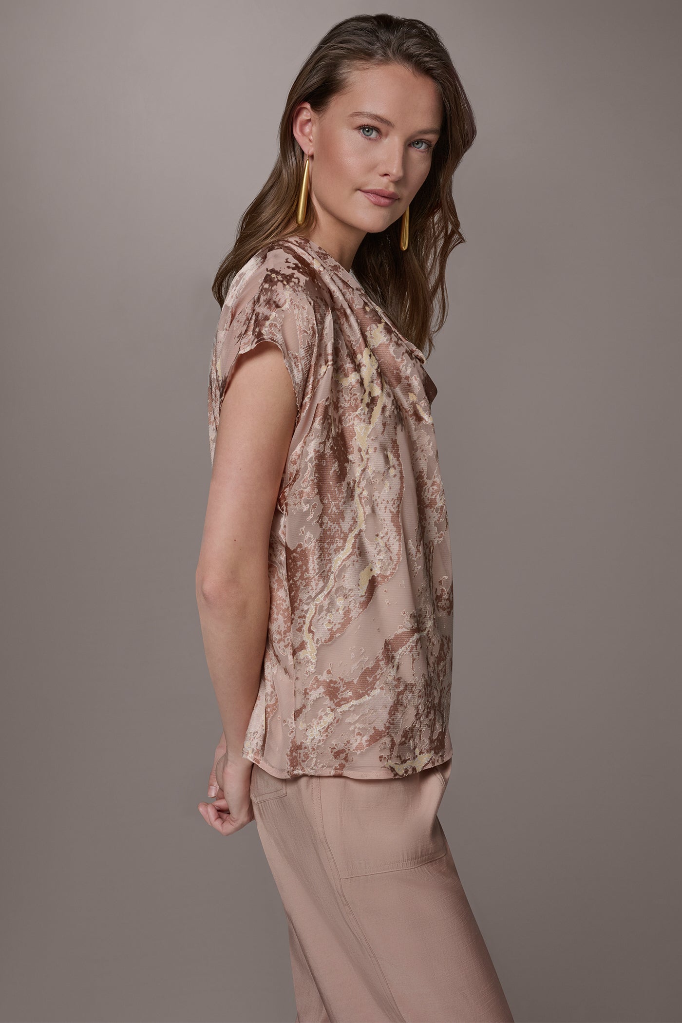 METALLIC BURNOUT BLOUSE VIEW 3