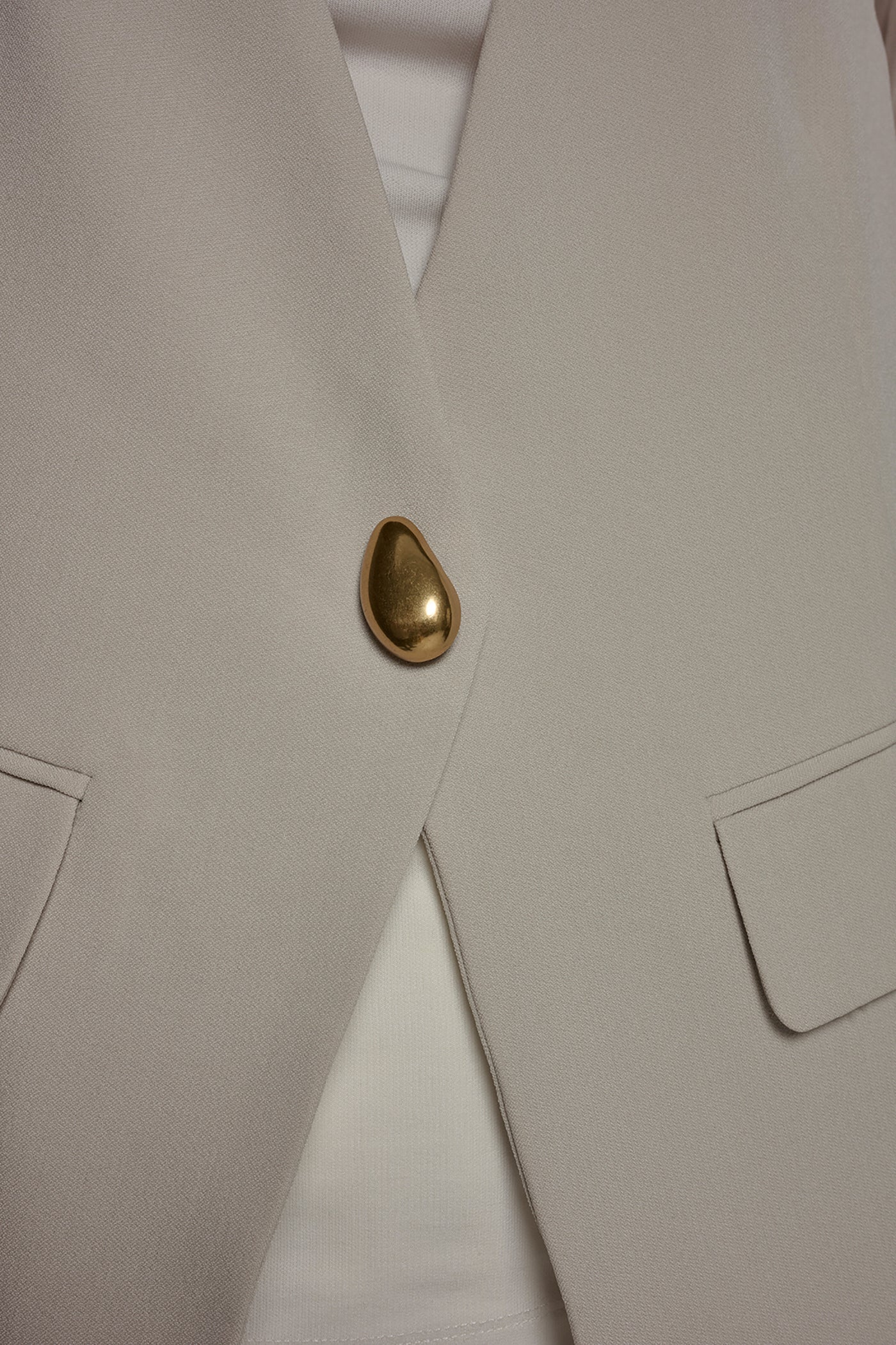 CHIFFON PANELED ONE BUTTON JACKET VIEW 5 | Blazers & Vests