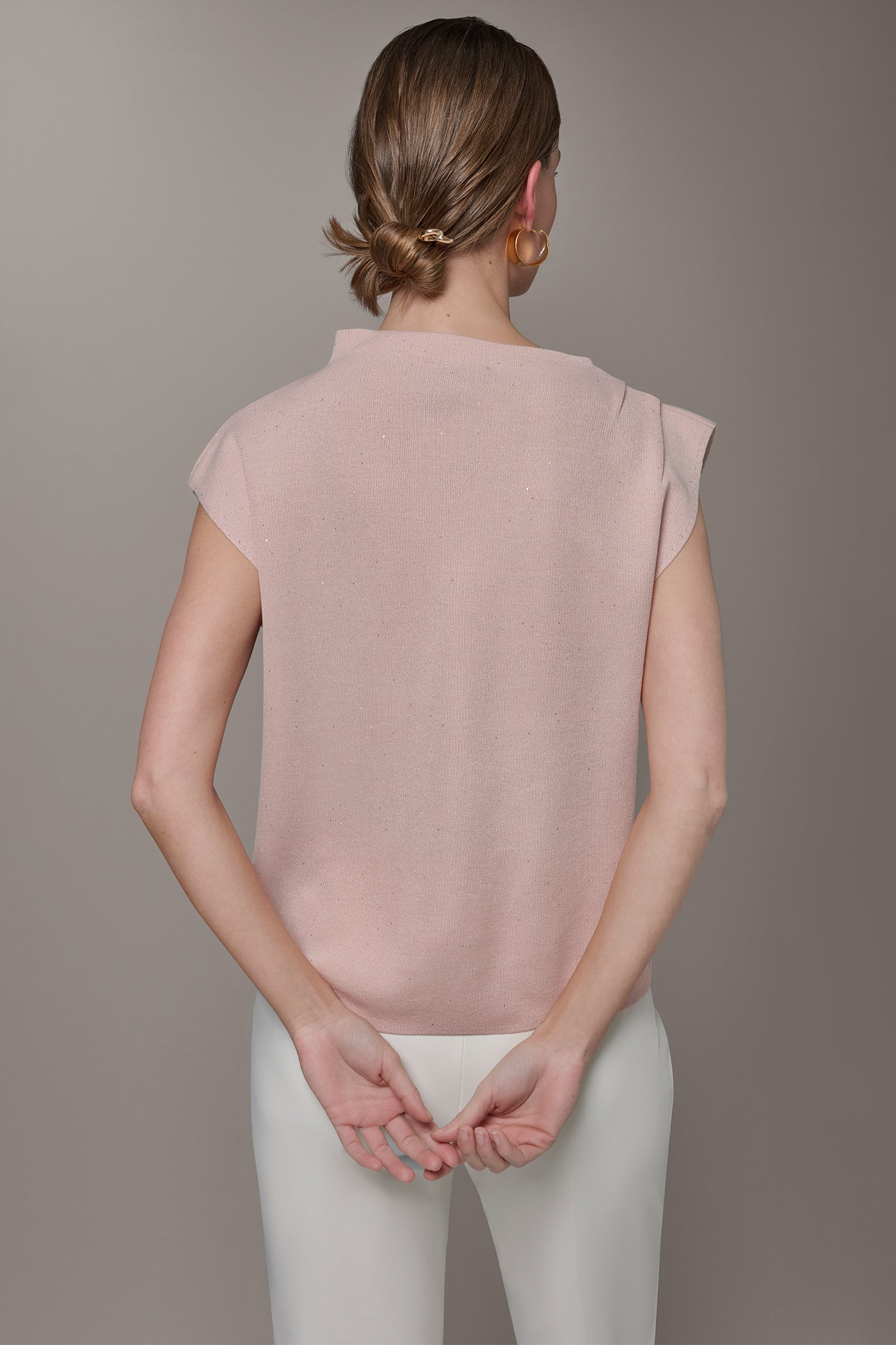 SEQUIN ASYMMETRIC FUNNEL NECK SWEATER | View 2 | New clothing