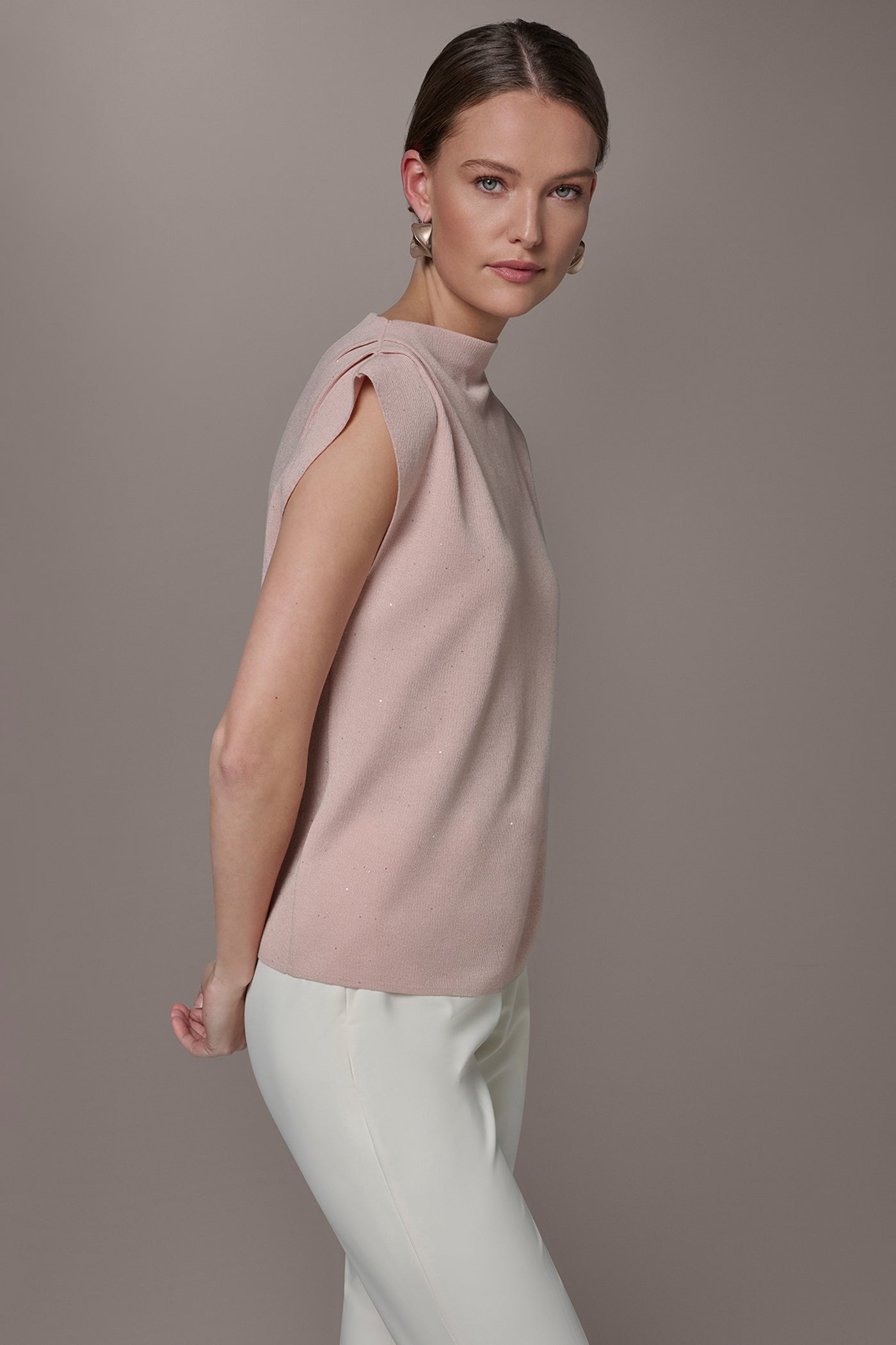 SEQUIN ASYMMETRIC FUNNEL NECK SWEATER VIEW 3 | New clothing