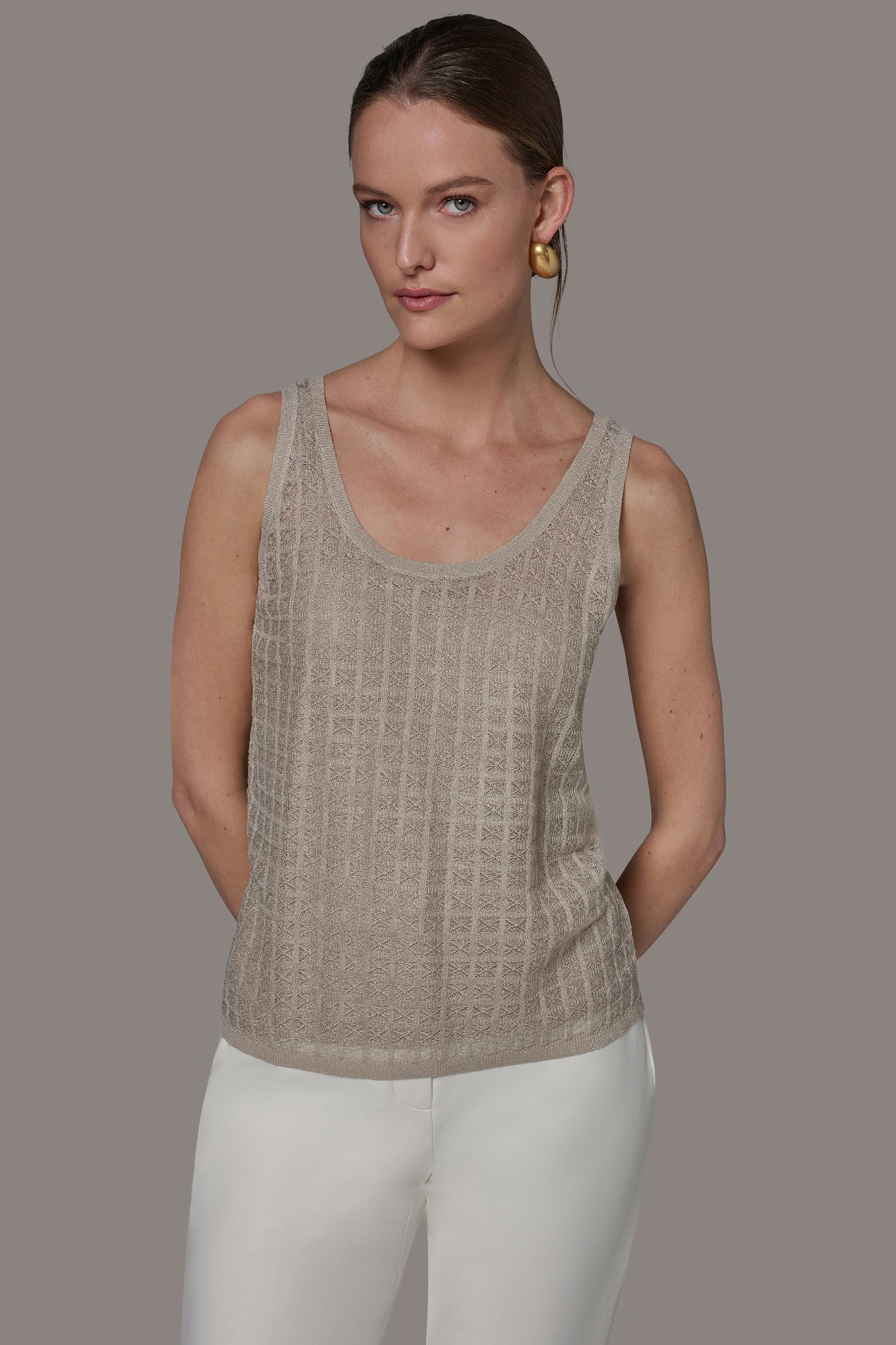 GRID STITCH SHELL | View 1 | Clothing