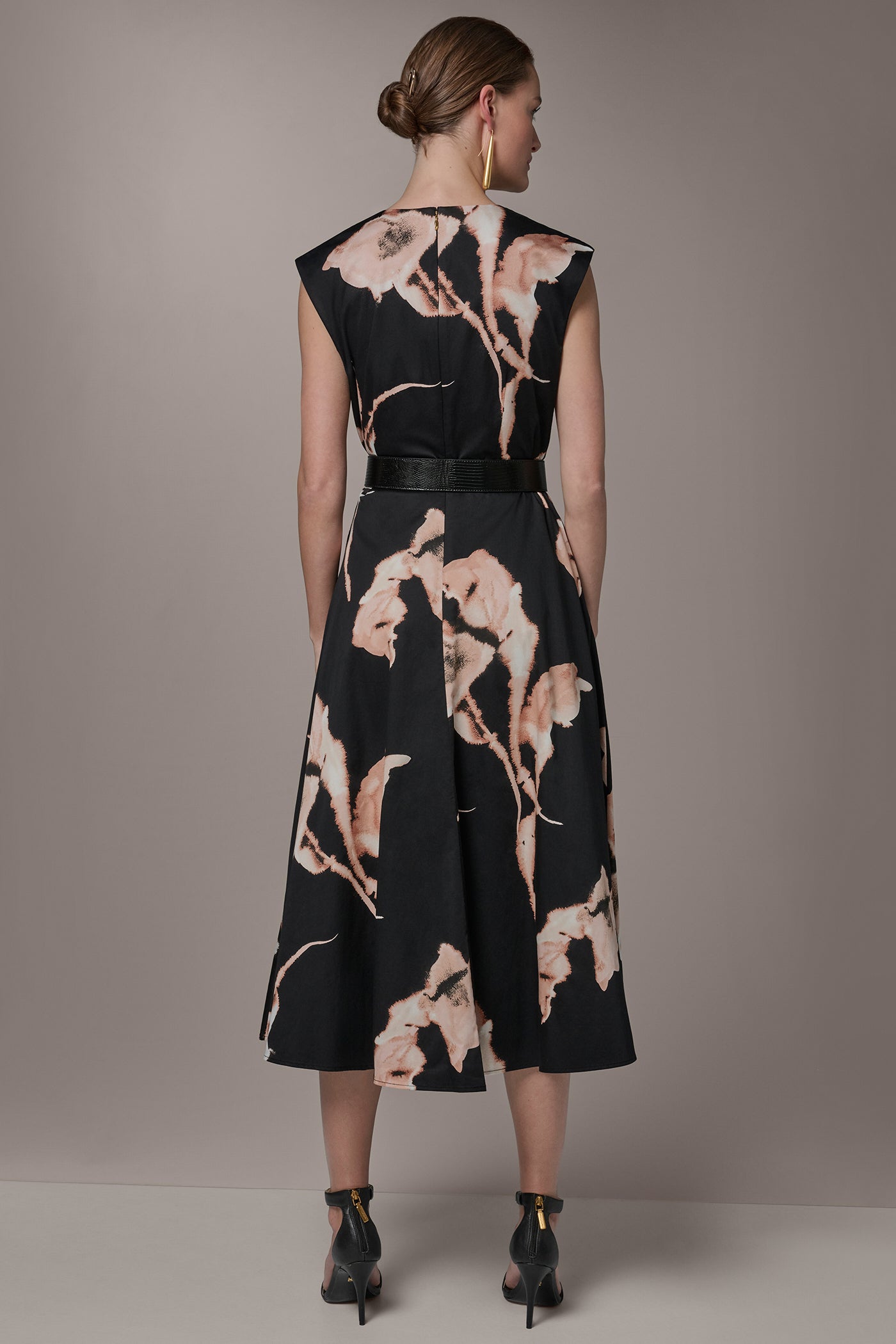 COTTON-SATEEN FLORAL MIDI DRESS | View 2 | New clothing