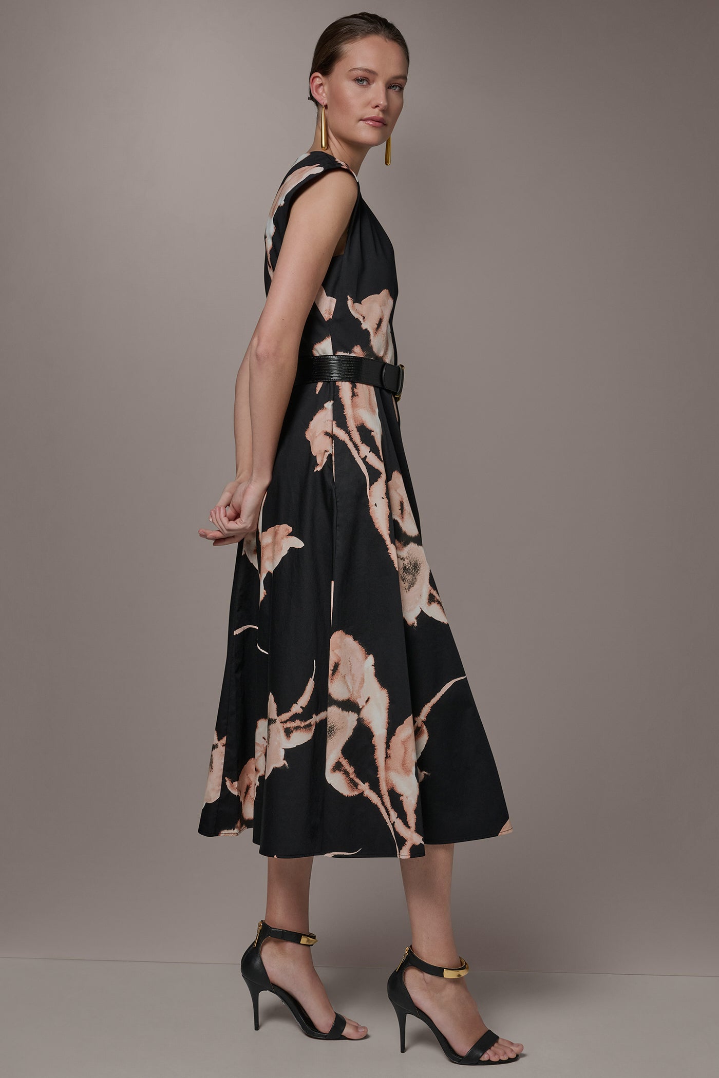 COTTON-SATEEN FLORAL MIDI DRESS VIEW 3 | New clothing