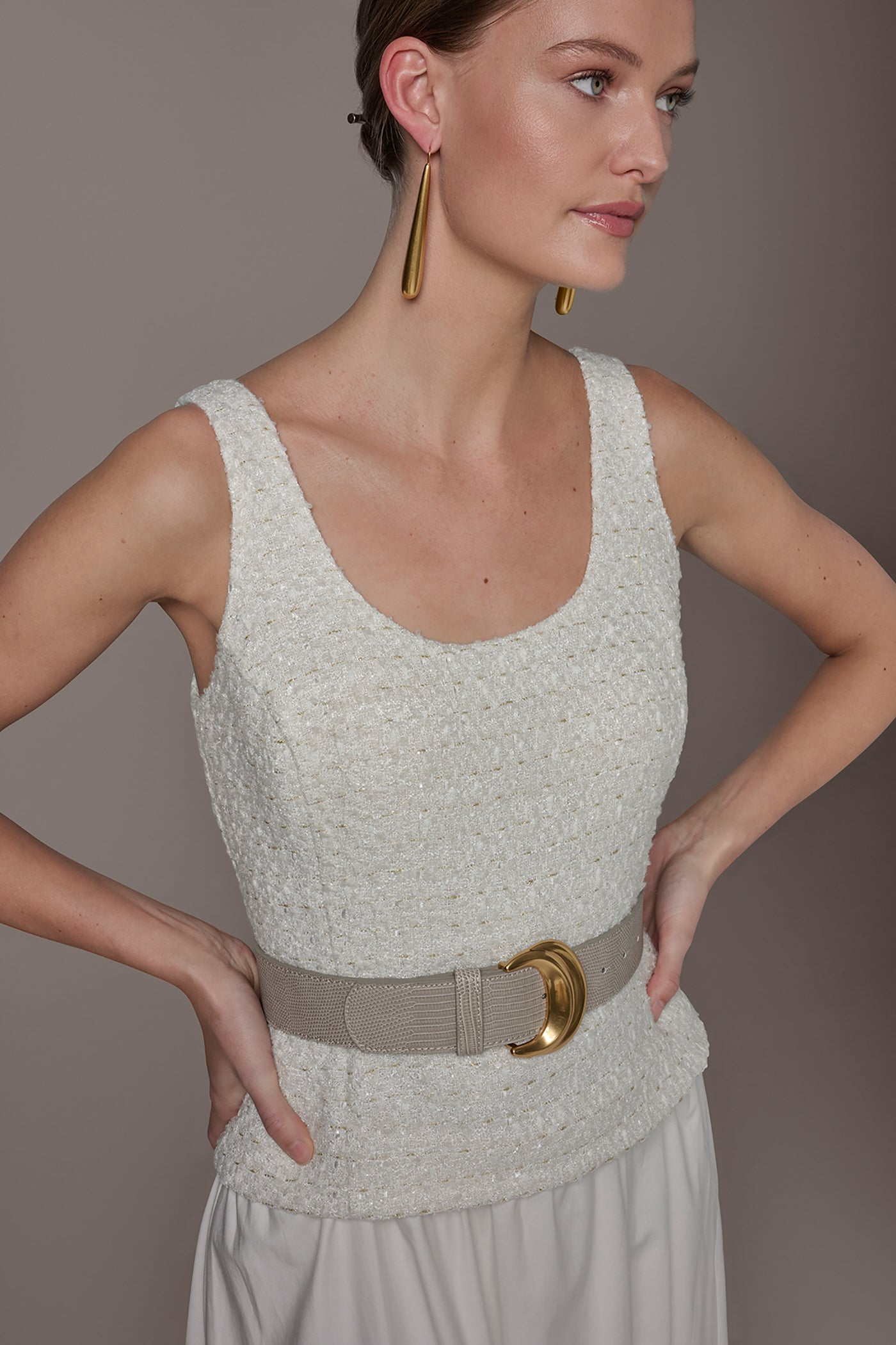 TWEED MIXED MEDIA MIDI TANK DRESS VIEW 4 | Dresses & Jumpsuits