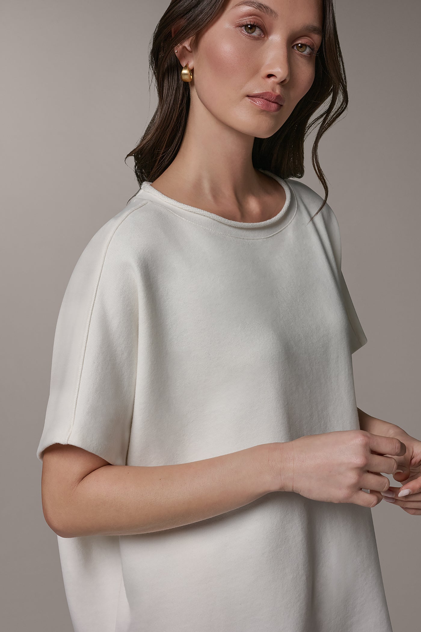 SHORT SLEEVE BOAT NECK PULLOVER VIEW 4 | Donna Karan Weekend