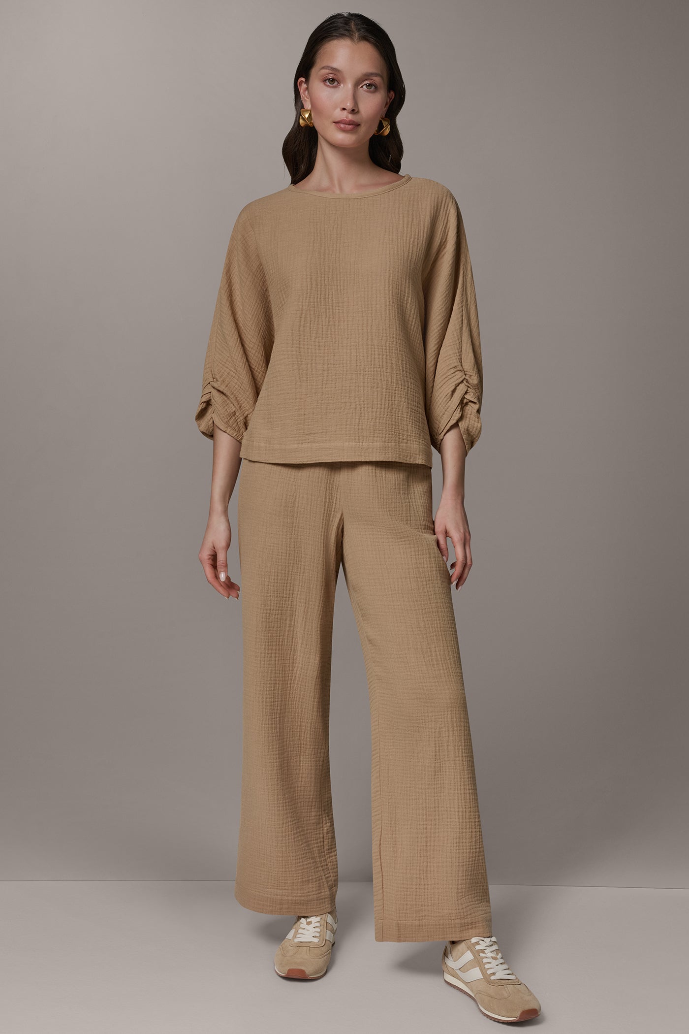 3/4 SLEEVE TWIST CUFF BLOUSE VIEW 8 | Donna Karan Weekend Tops