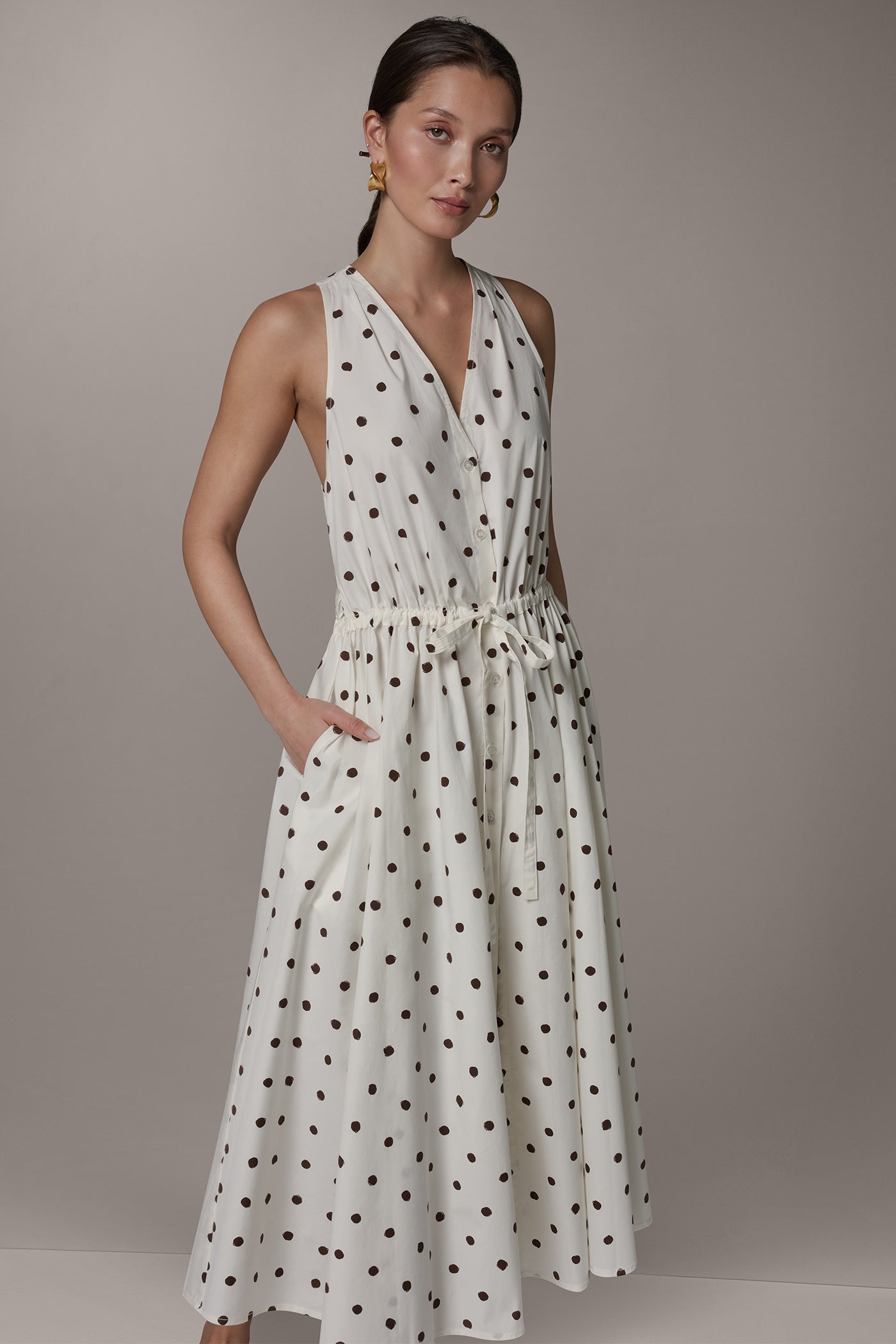 SLEEVELESS MIDI HALTER DRESS VIEW 8 | Dresses & Jumpsuits