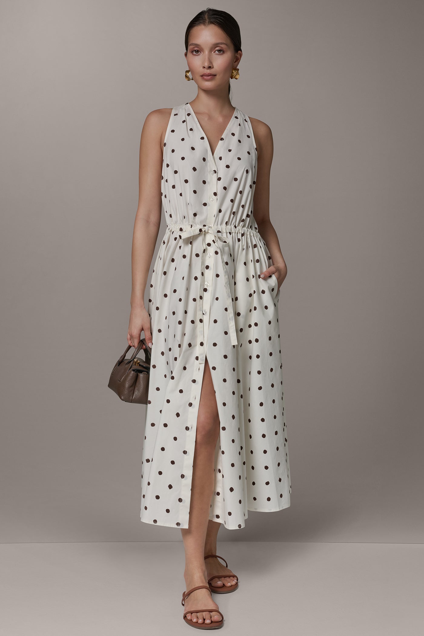 SLEEVELESS MIDI HALTER DRESS VIEW 8 | Essential Dresses