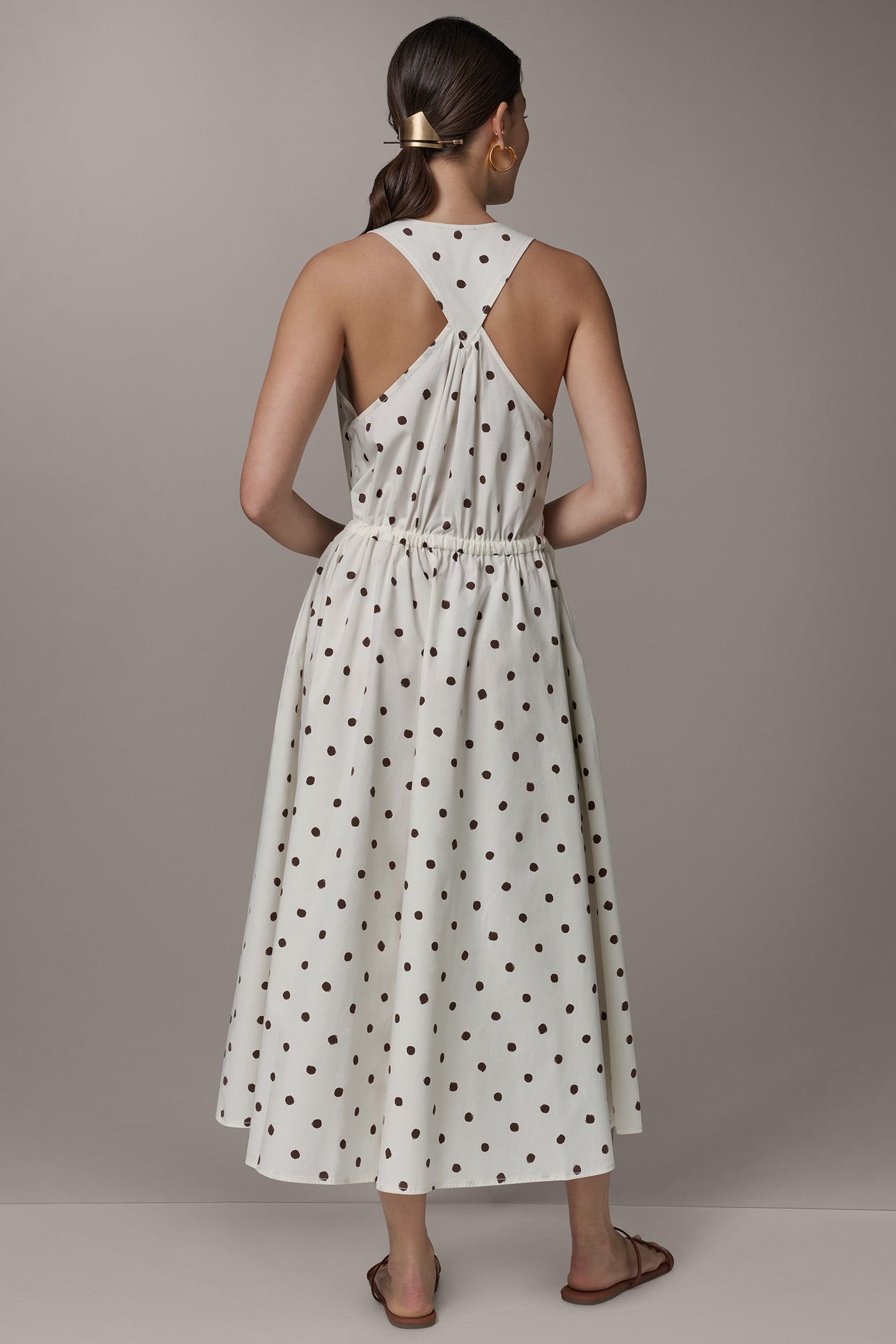 SLEEVELESS MIDI HALTER DRESS VIEW 3 | Essential Dresses