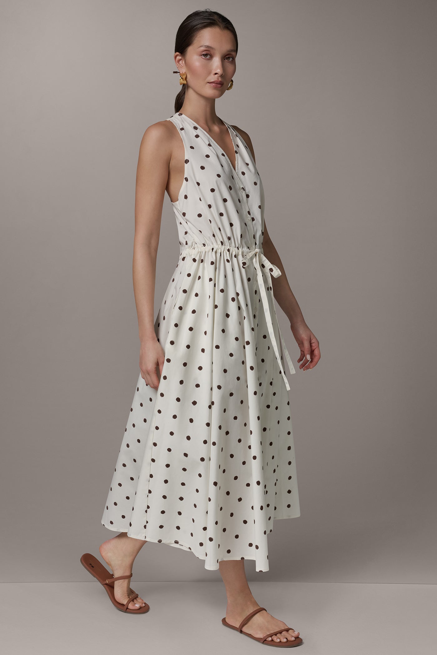 SLEEVELESS MIDI HALTER DRESS VIEW 4 | Essential Dresses