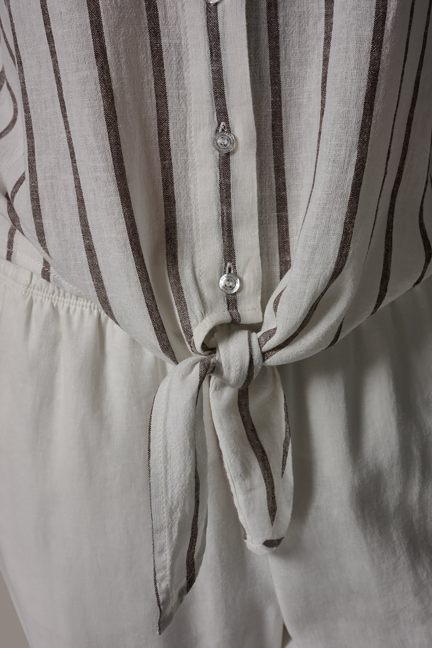 LONG SLEEVE TIE-FRONT BLOUSE VIEW 6 | Donna Karan Weekend Tops