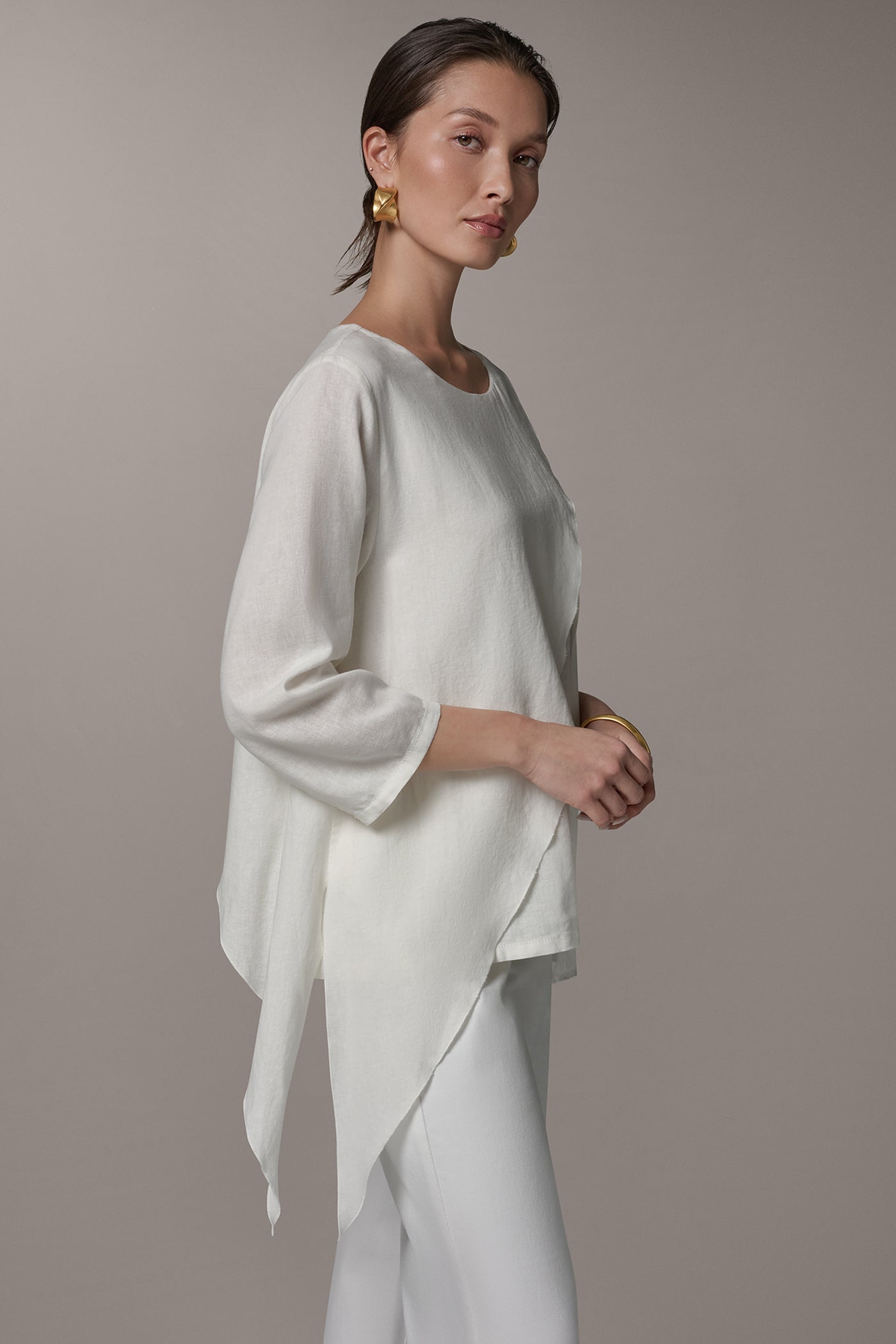 3/4 SLEEVE OVERLAY BLOUSE VIEW 3