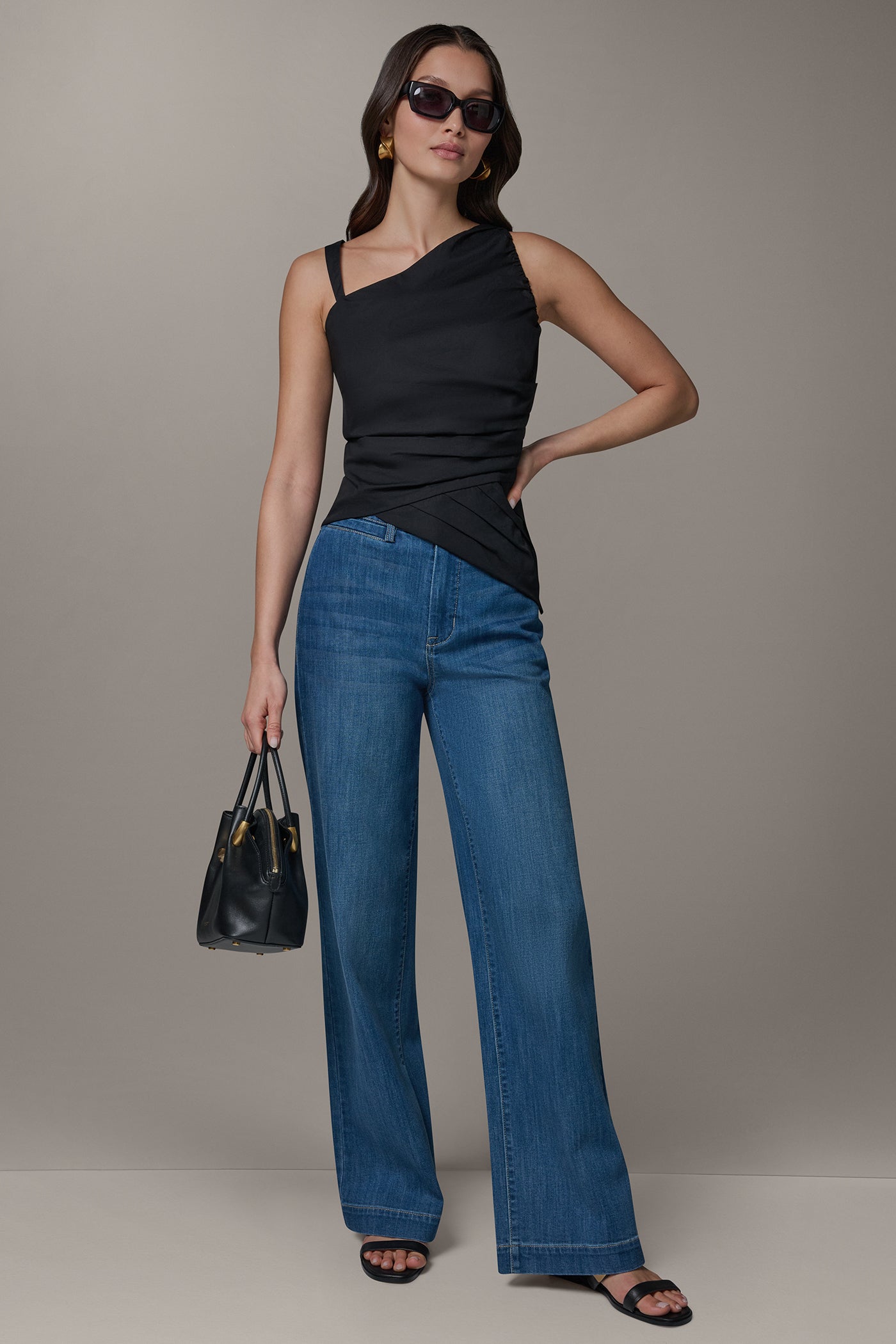 SLEEVELESS ASYMMETRIC BLOUSE VIEW 7 | Tops