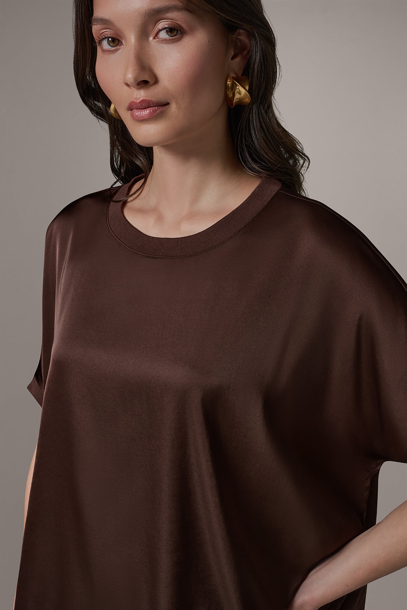SHORT SLEEVE BOXY BLOUSE VIEW 4 | NEW DONNA KARAN WEEKEND